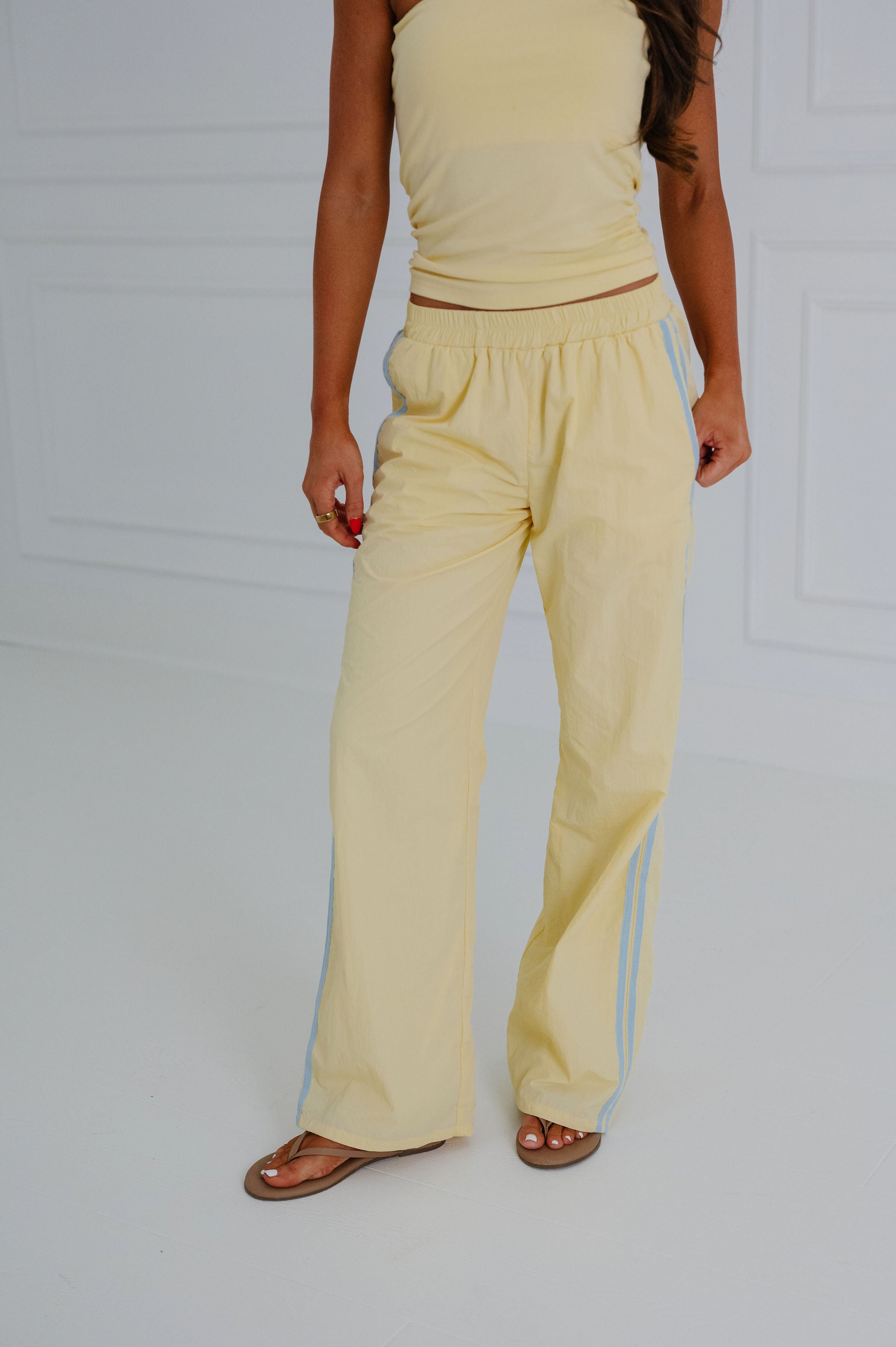 Polleen Track Pants-Light Yellow