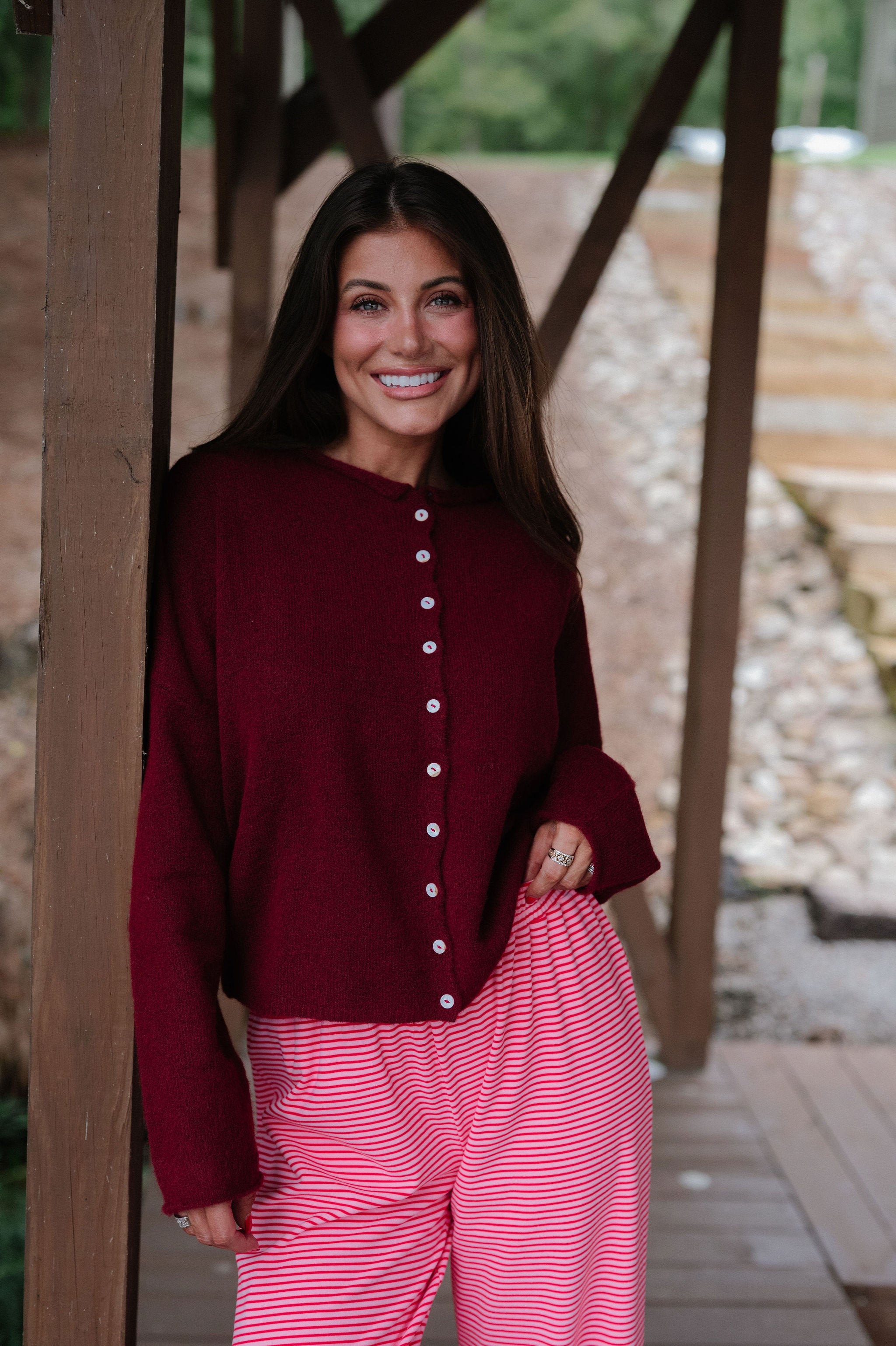Victoria Cardigan-Wine