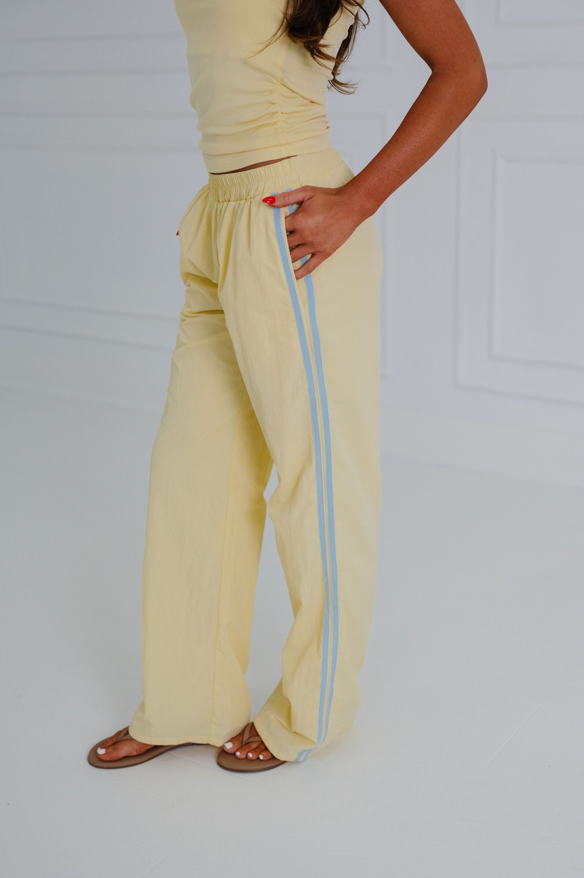Polleen Track Pants-Light Yellow