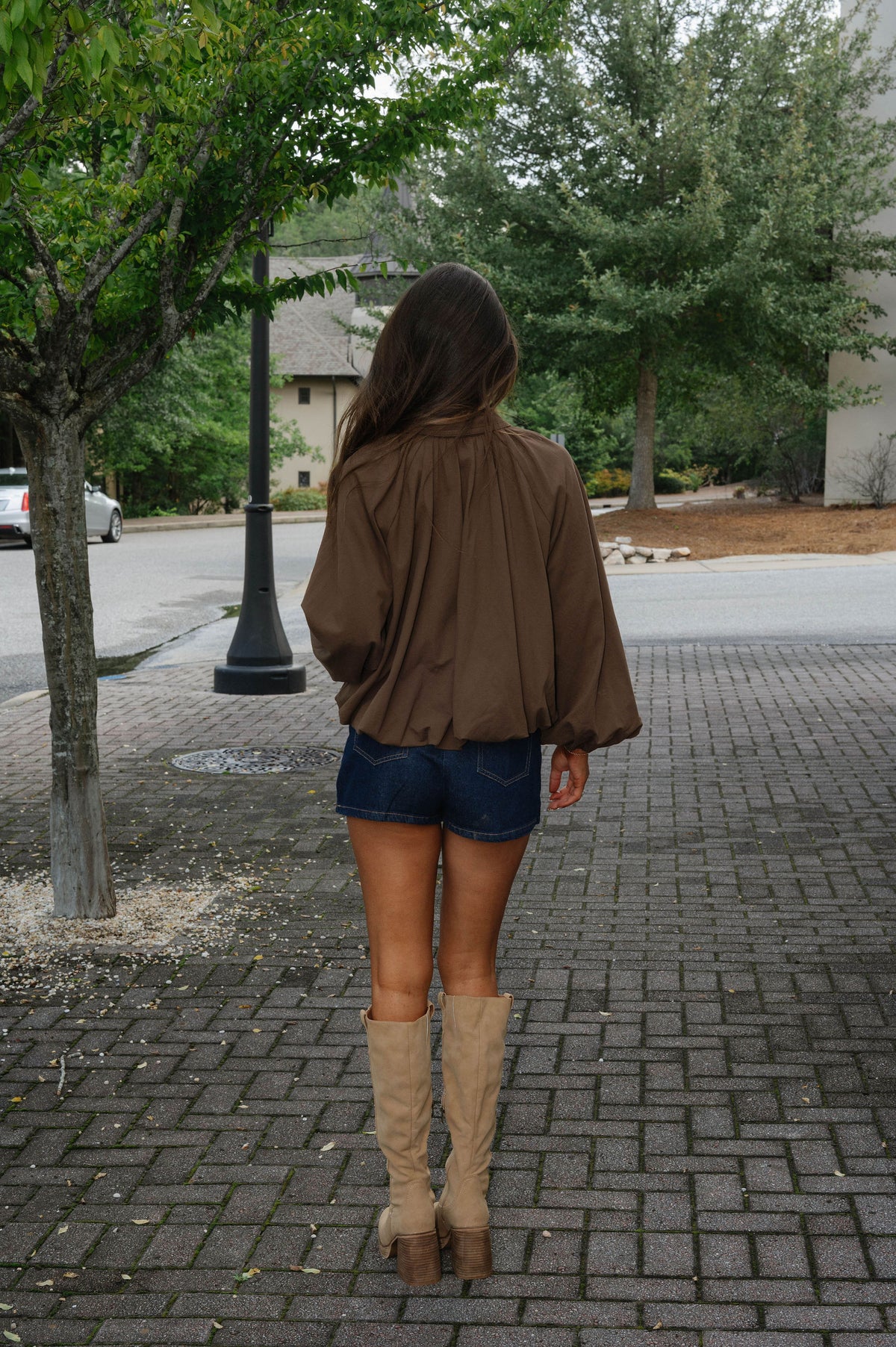 Marley Bubble Jacket-Brown