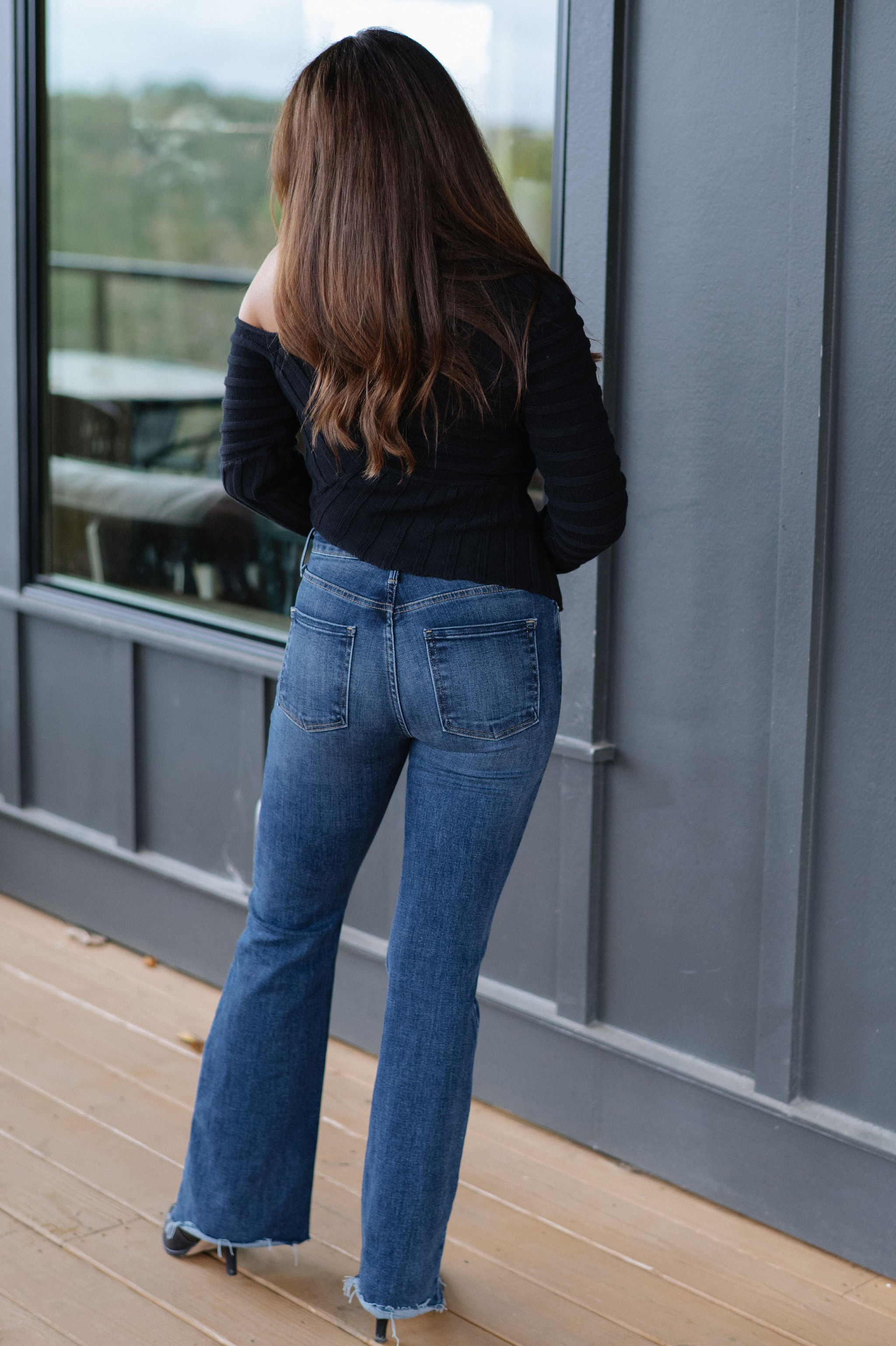 Luca One Shoulder Knit Top-Black