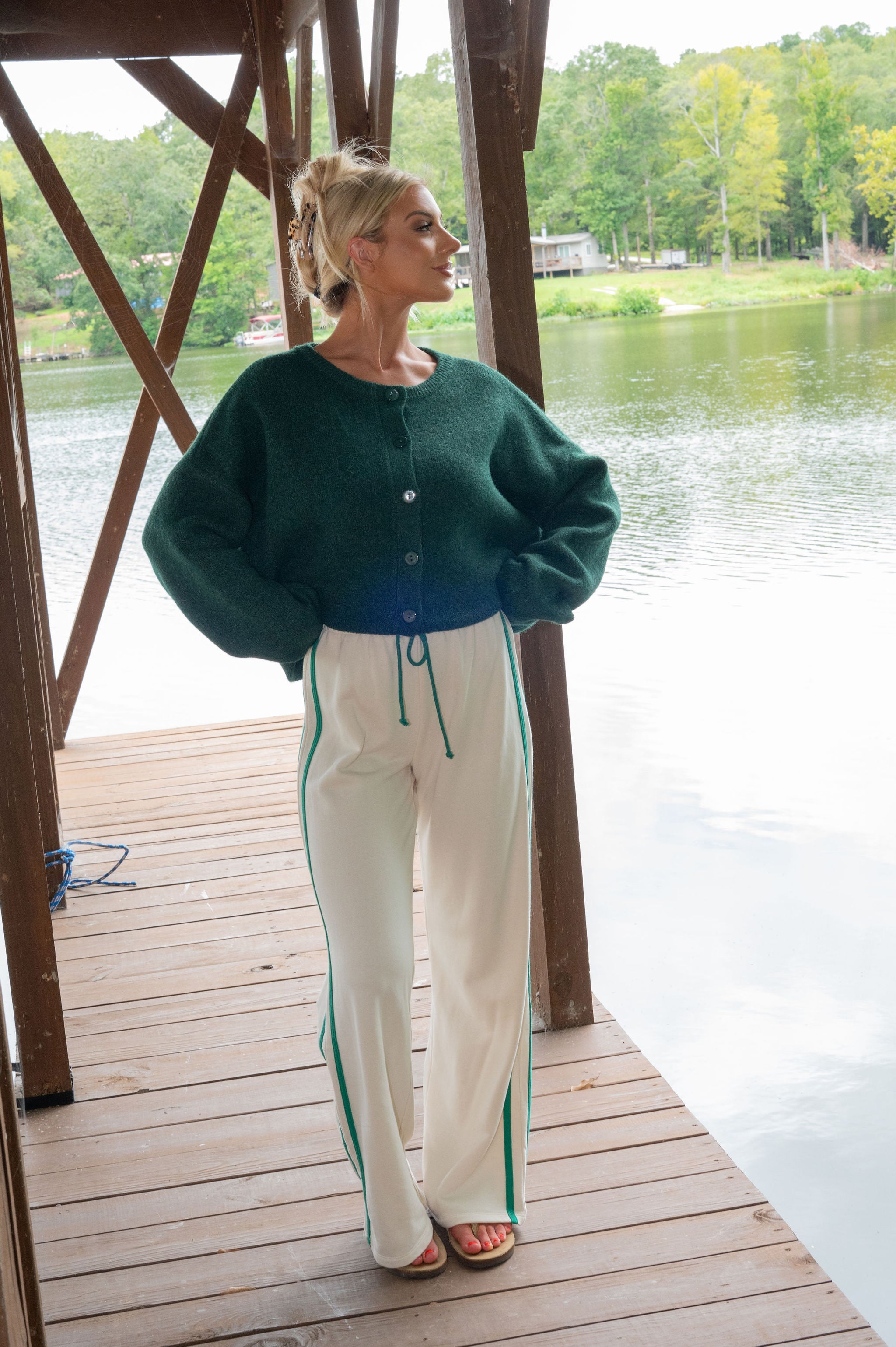 Daily Cardigan- Forest Green