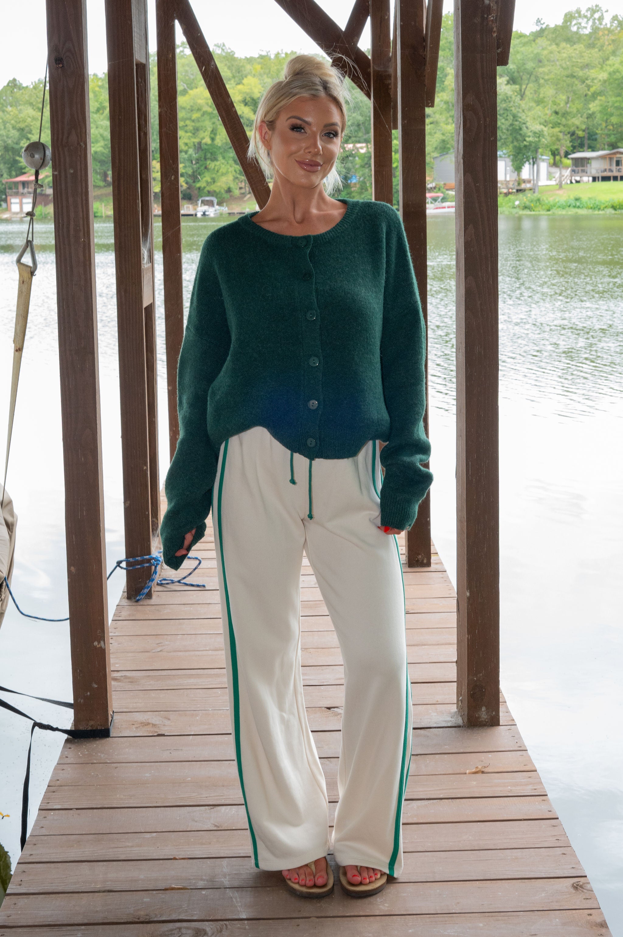 Daily Cardigan- Forest Green