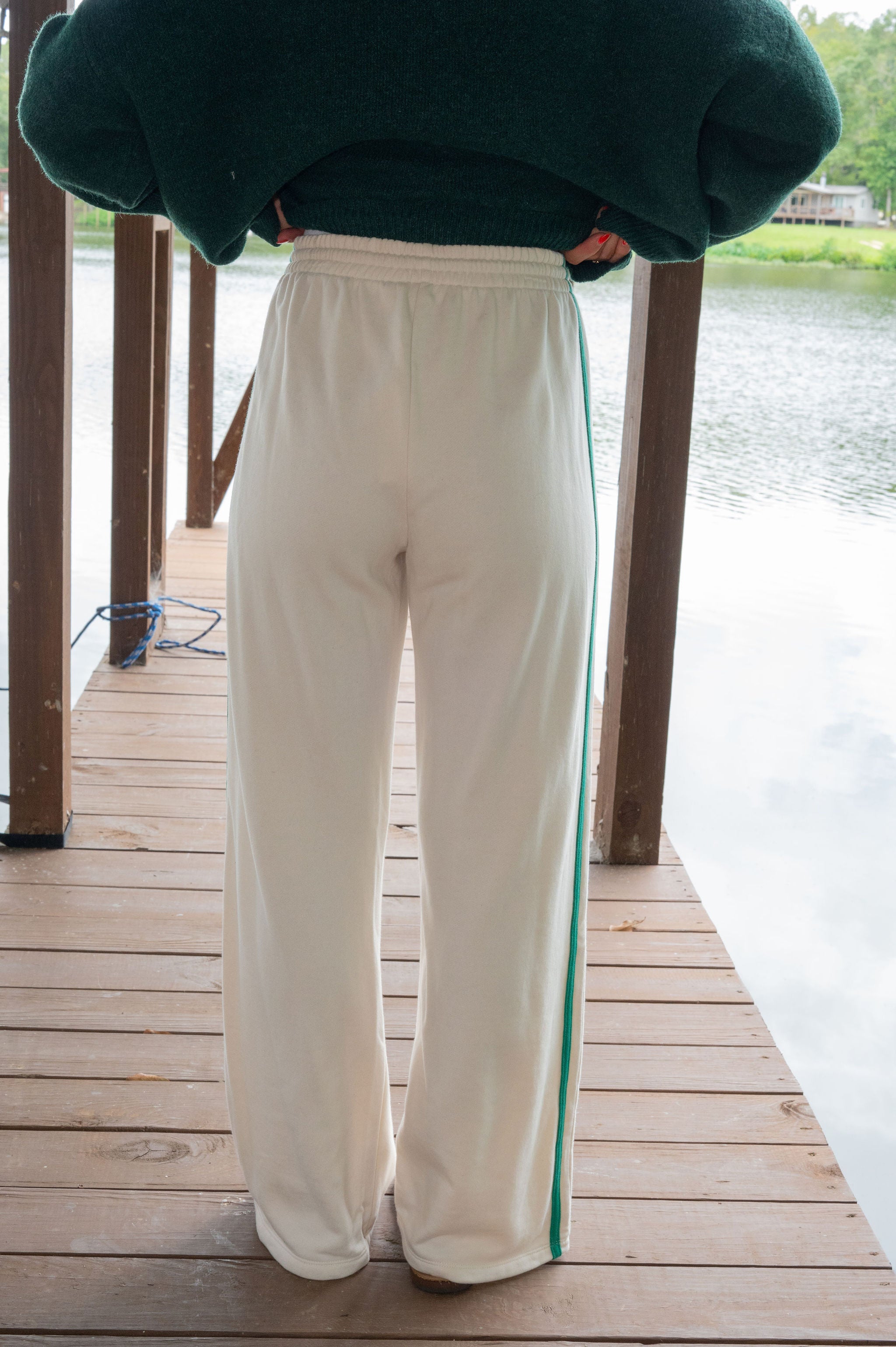 Vic Stripe Pants-Cream