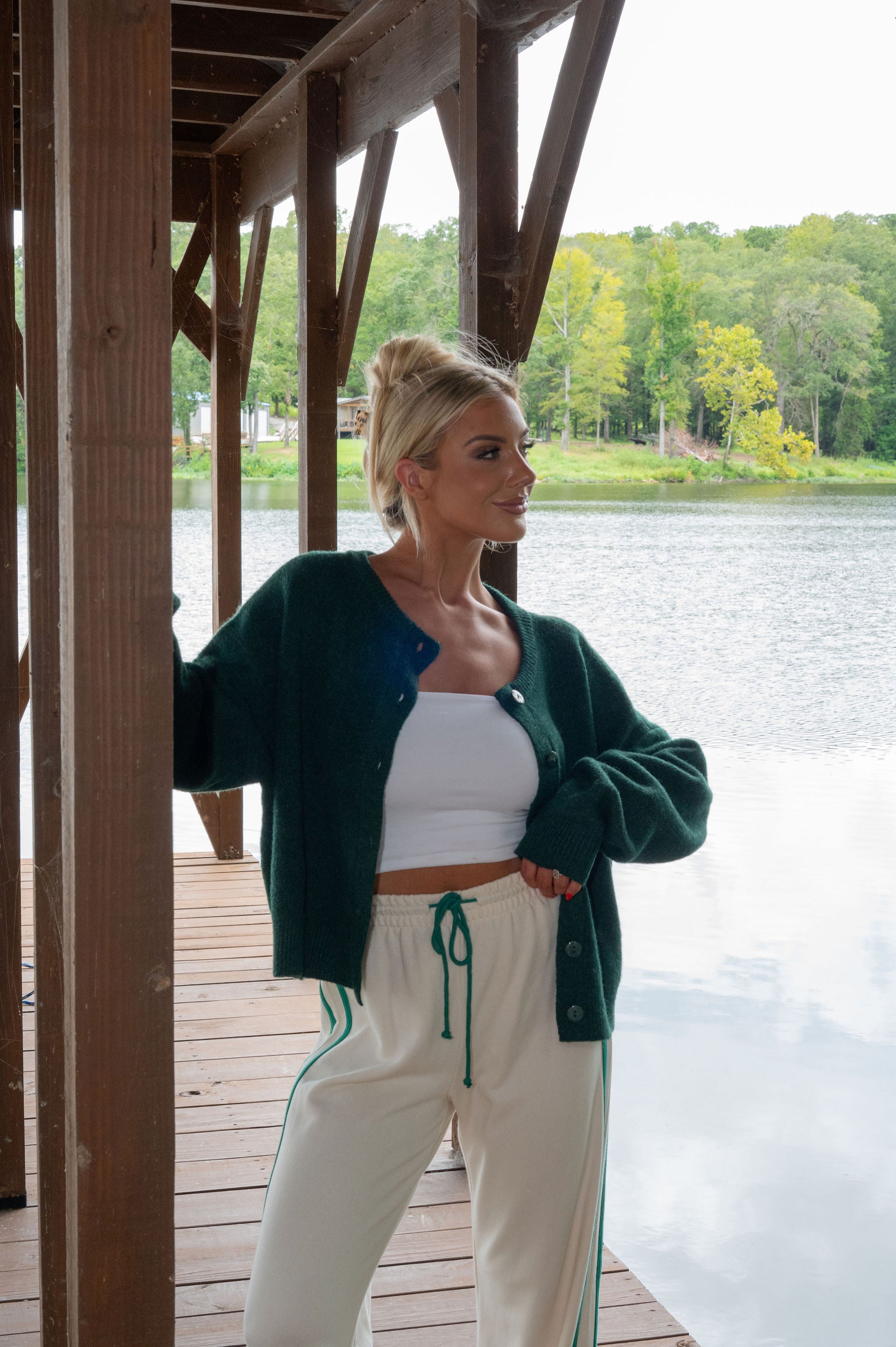 Daily Cardigan- Forest Green