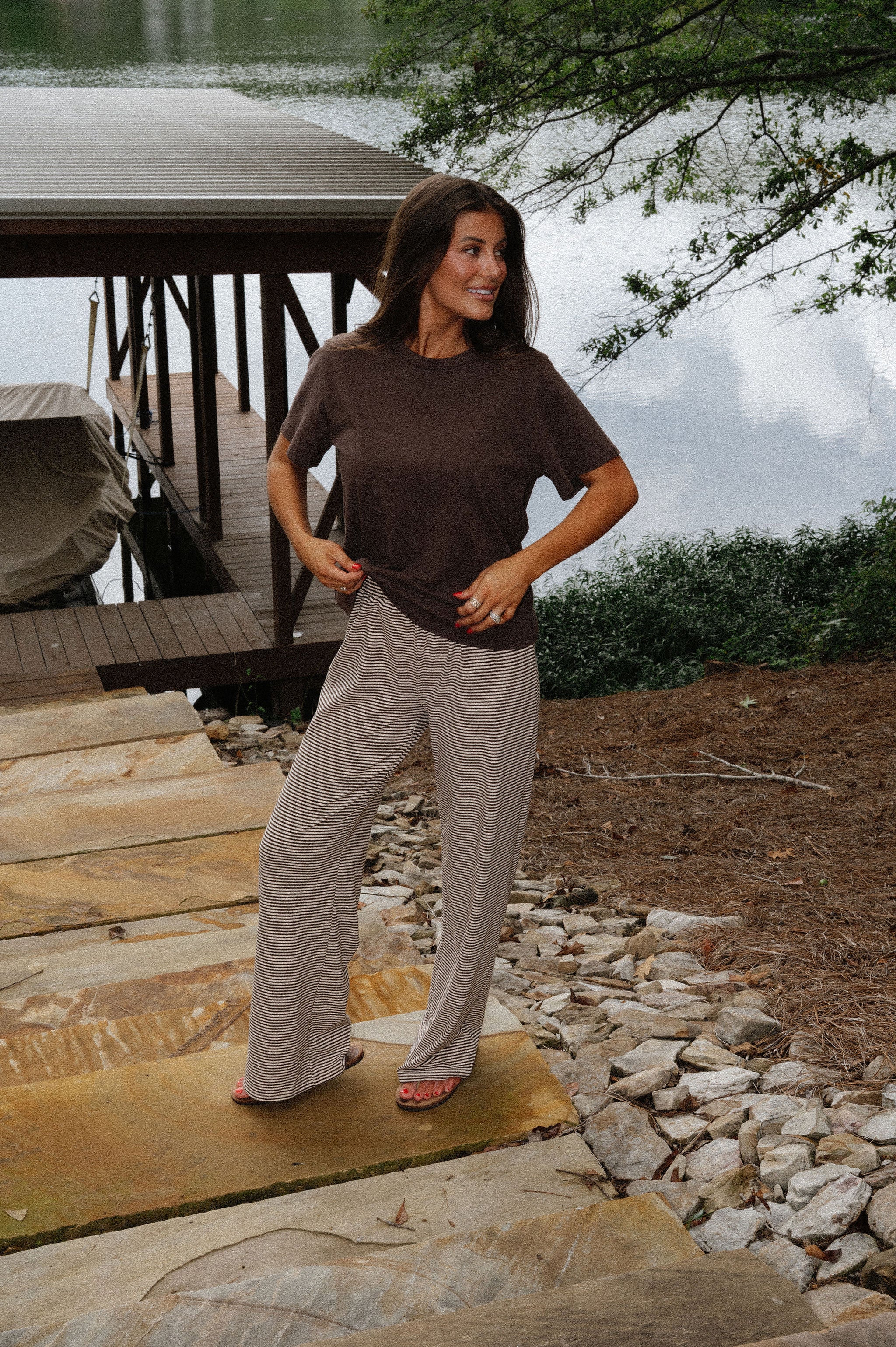 Dylan Fleece Pants-Brown
