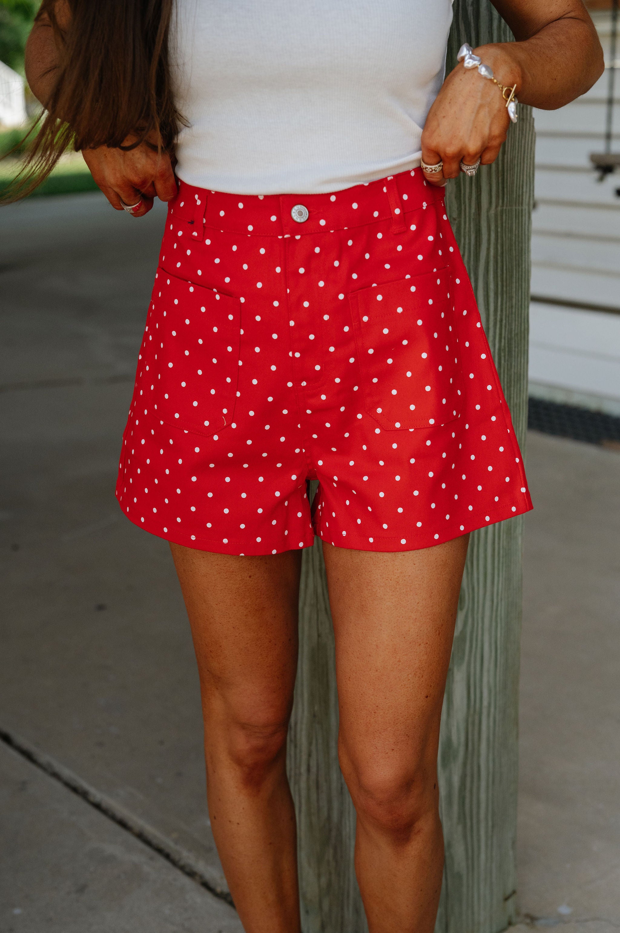 Monti Polka Dot Shorts-Red