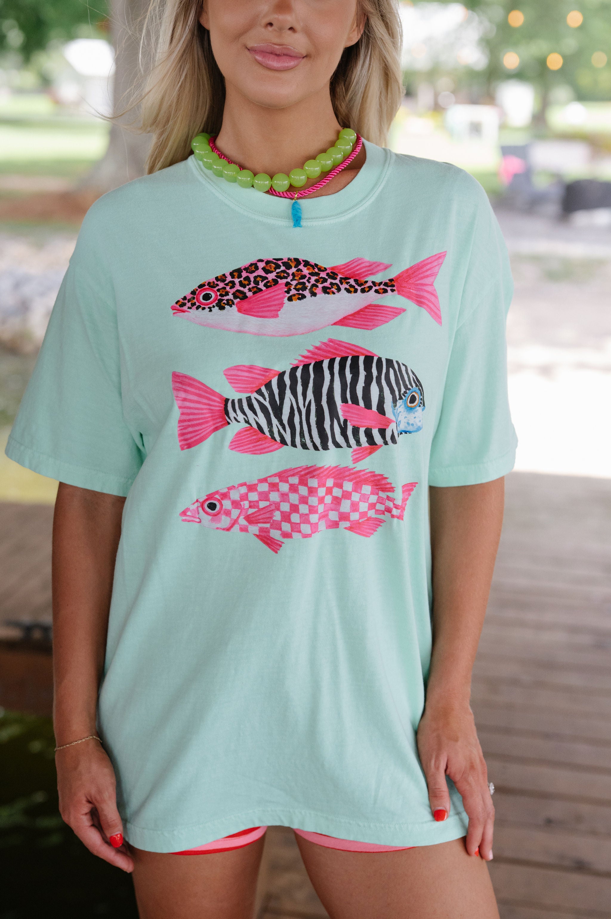 Fish Trio Tee-Mint