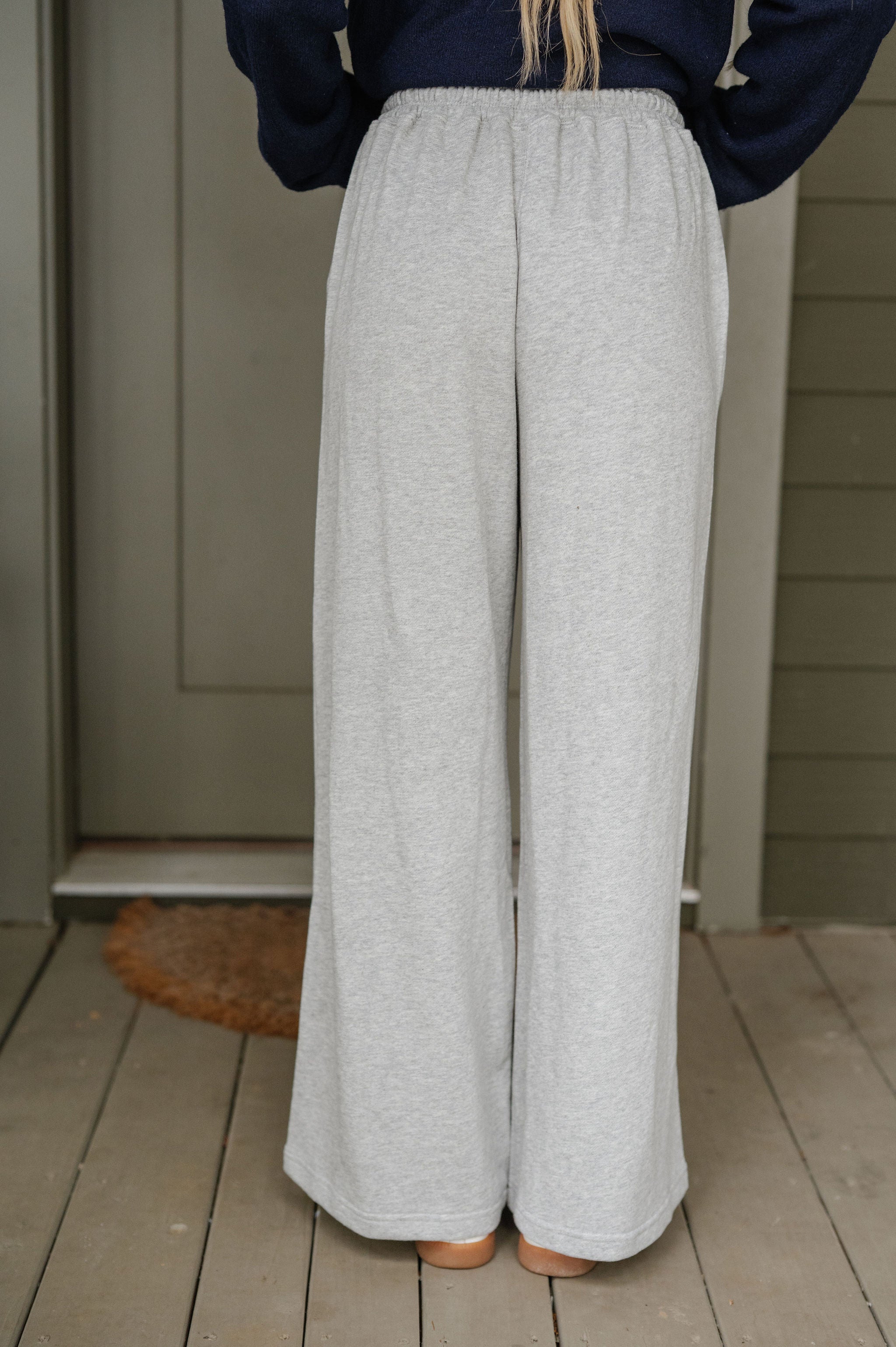 Onset Wide Leg Pants-Heather Grey