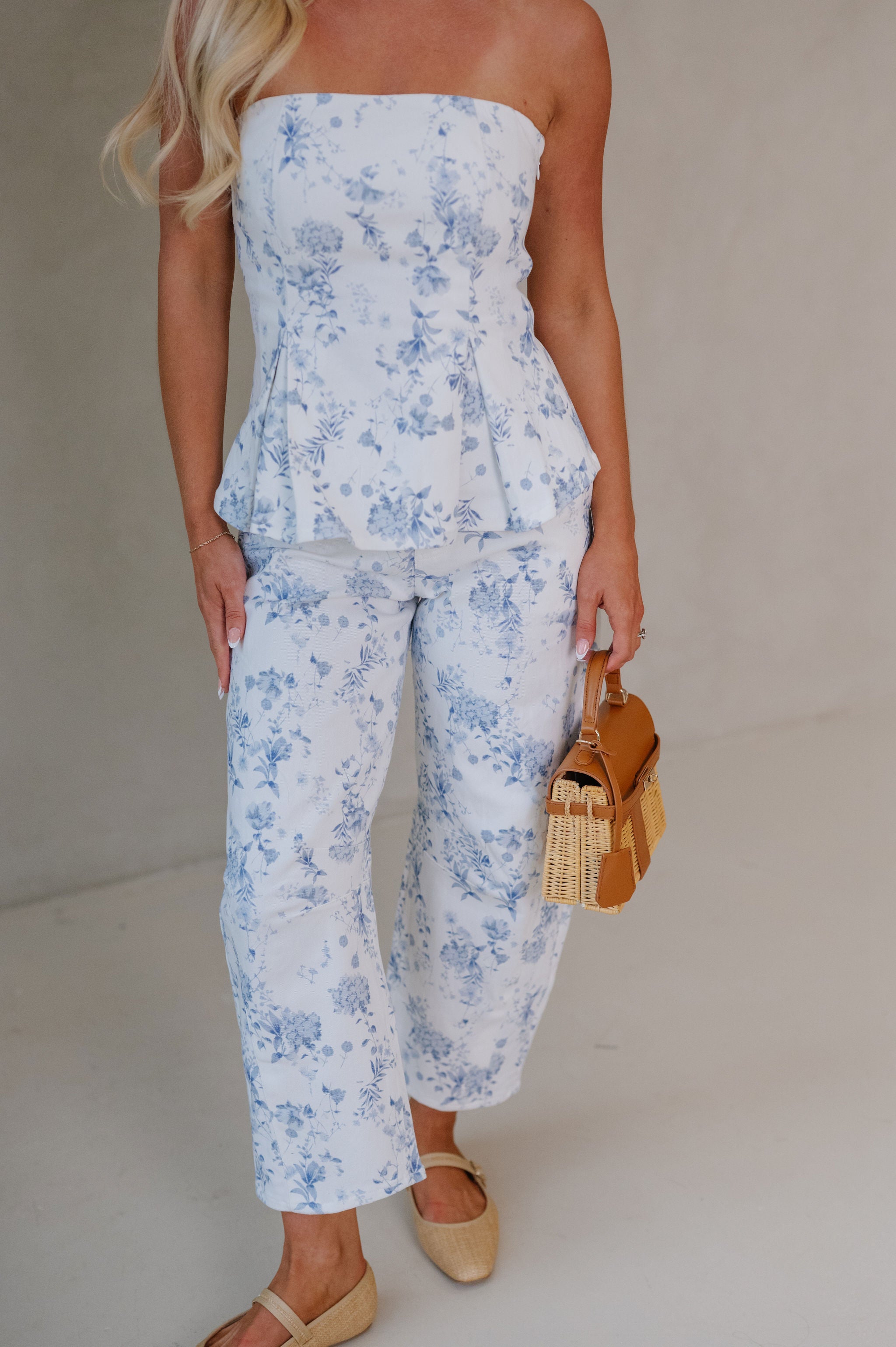 Dani Pants Set-White/Blue