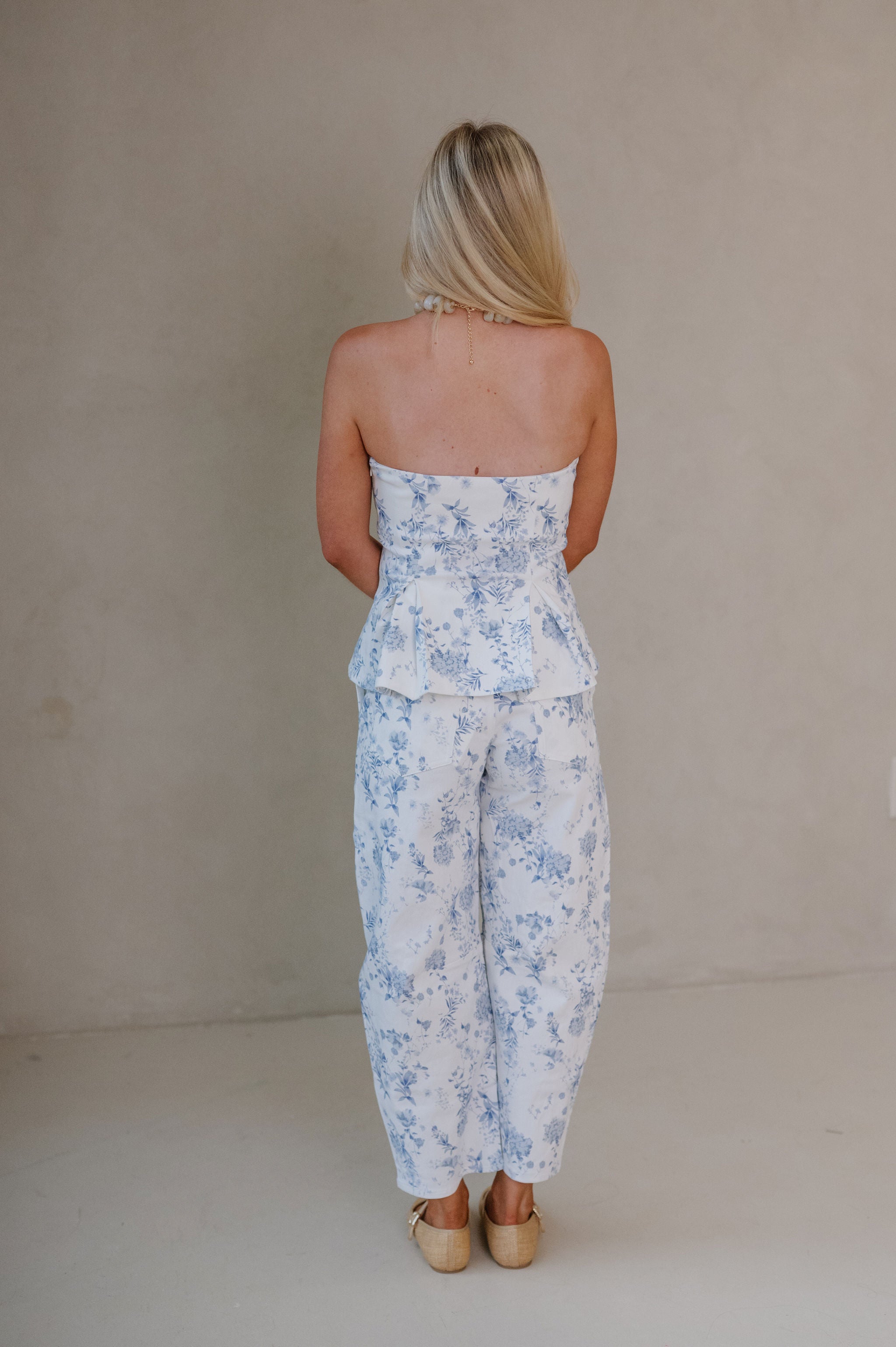 Dani Pants Set-White/Blue