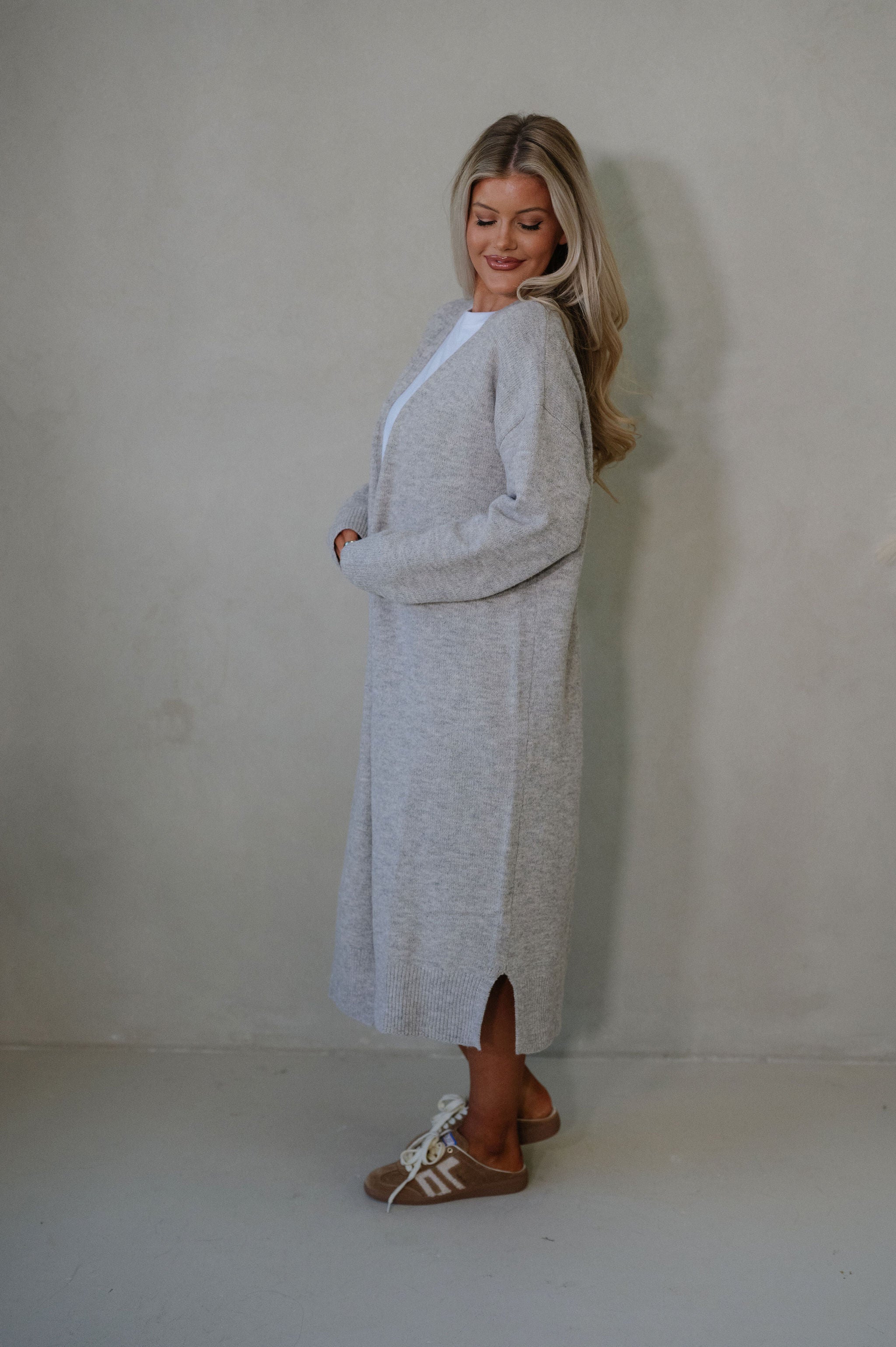 Aly Cardigan-Heather Stone