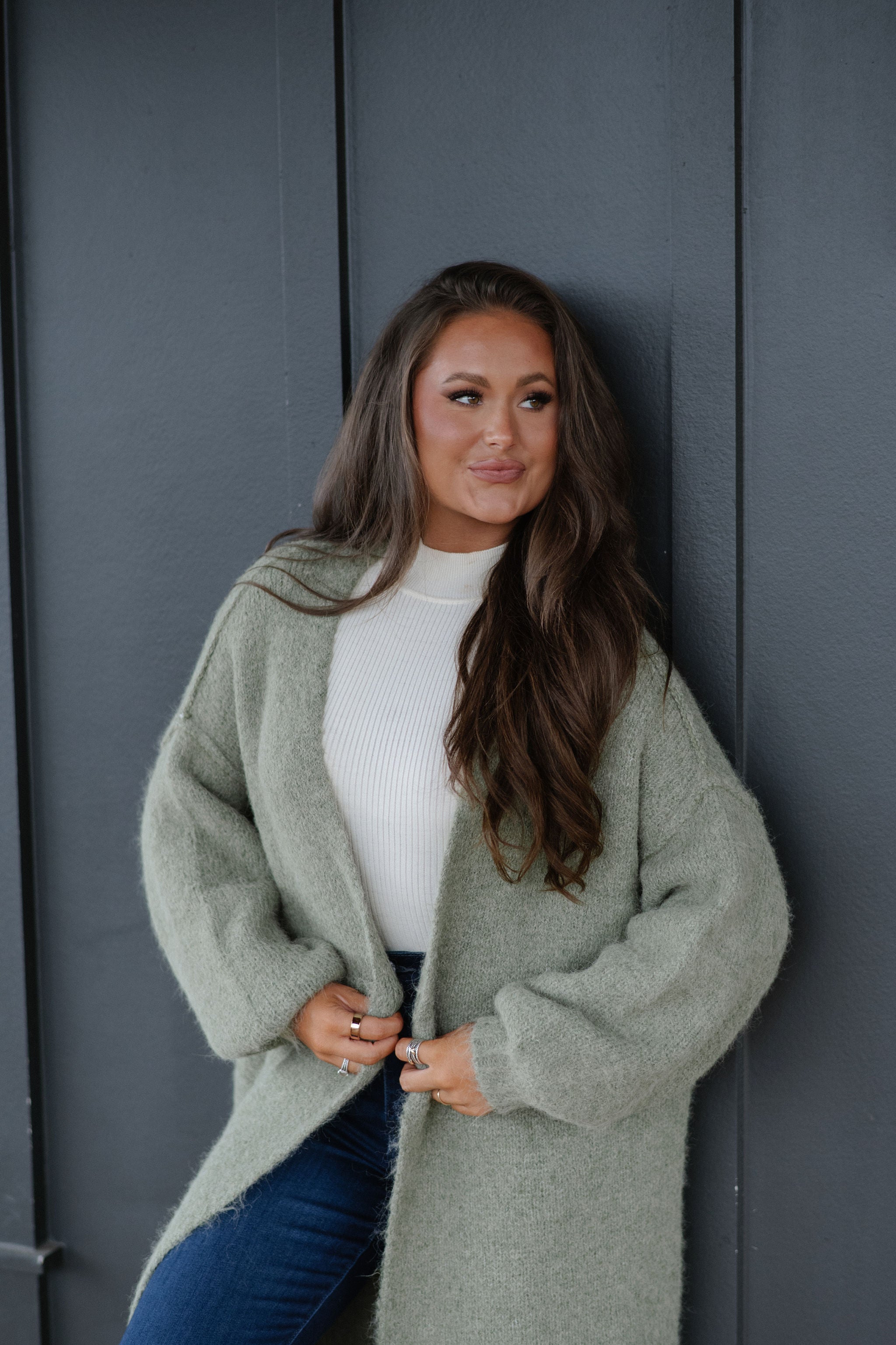 Chunky Oversized Cardigan- Green