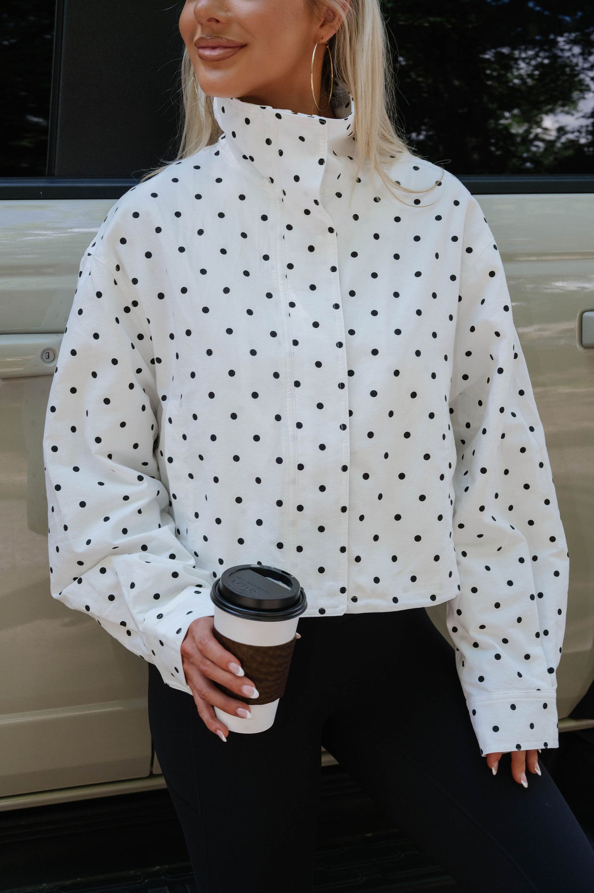 Polka Dot Pullover Jacket