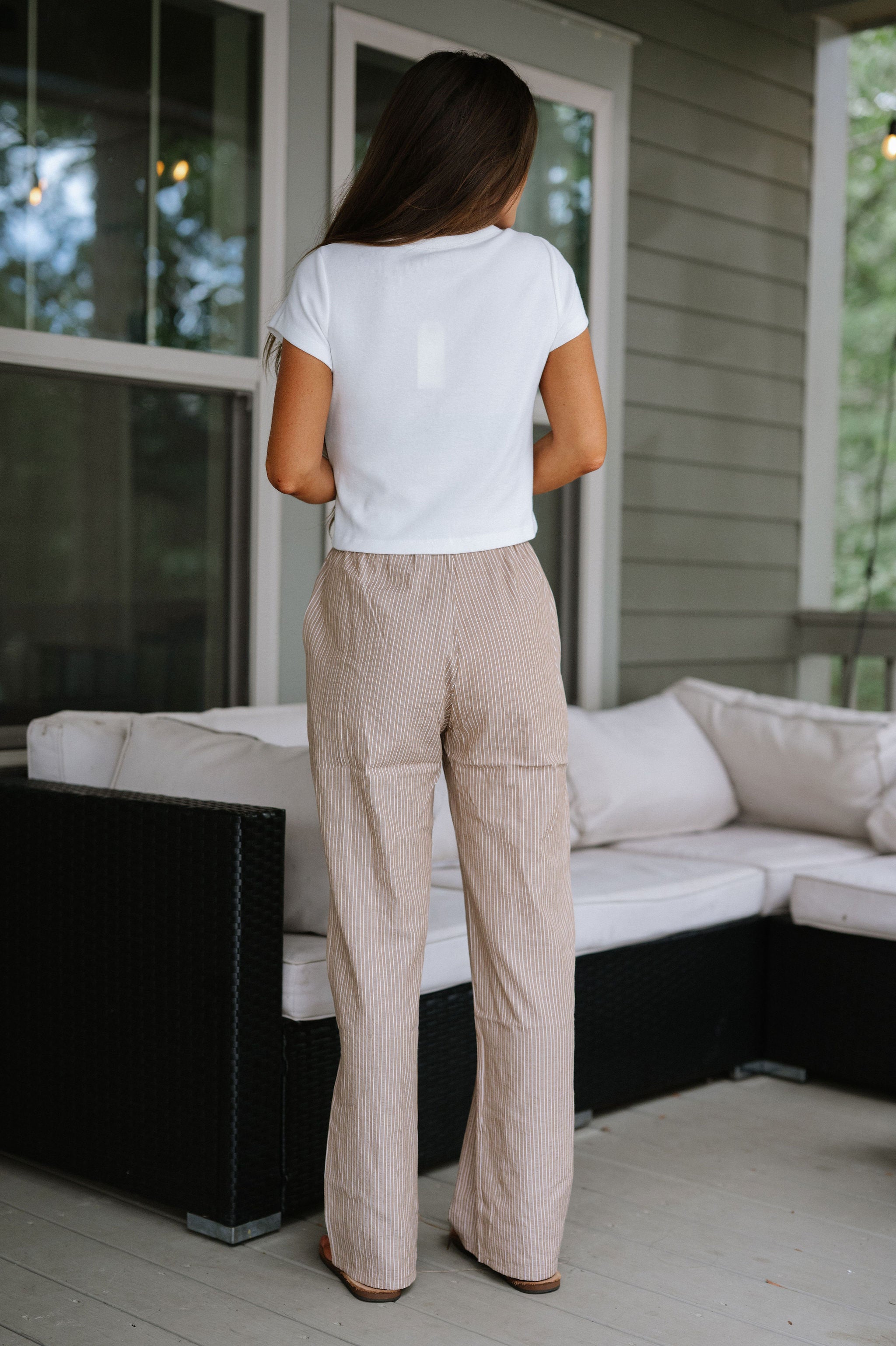 Charlie Stripe Pant-Khaki