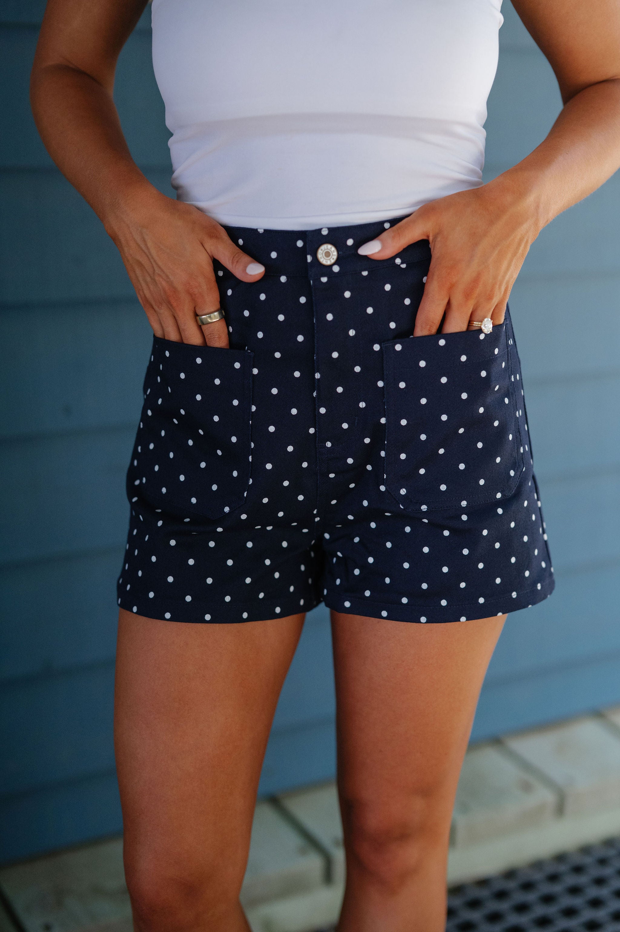 Monti Polka Dot Shorts-Navy