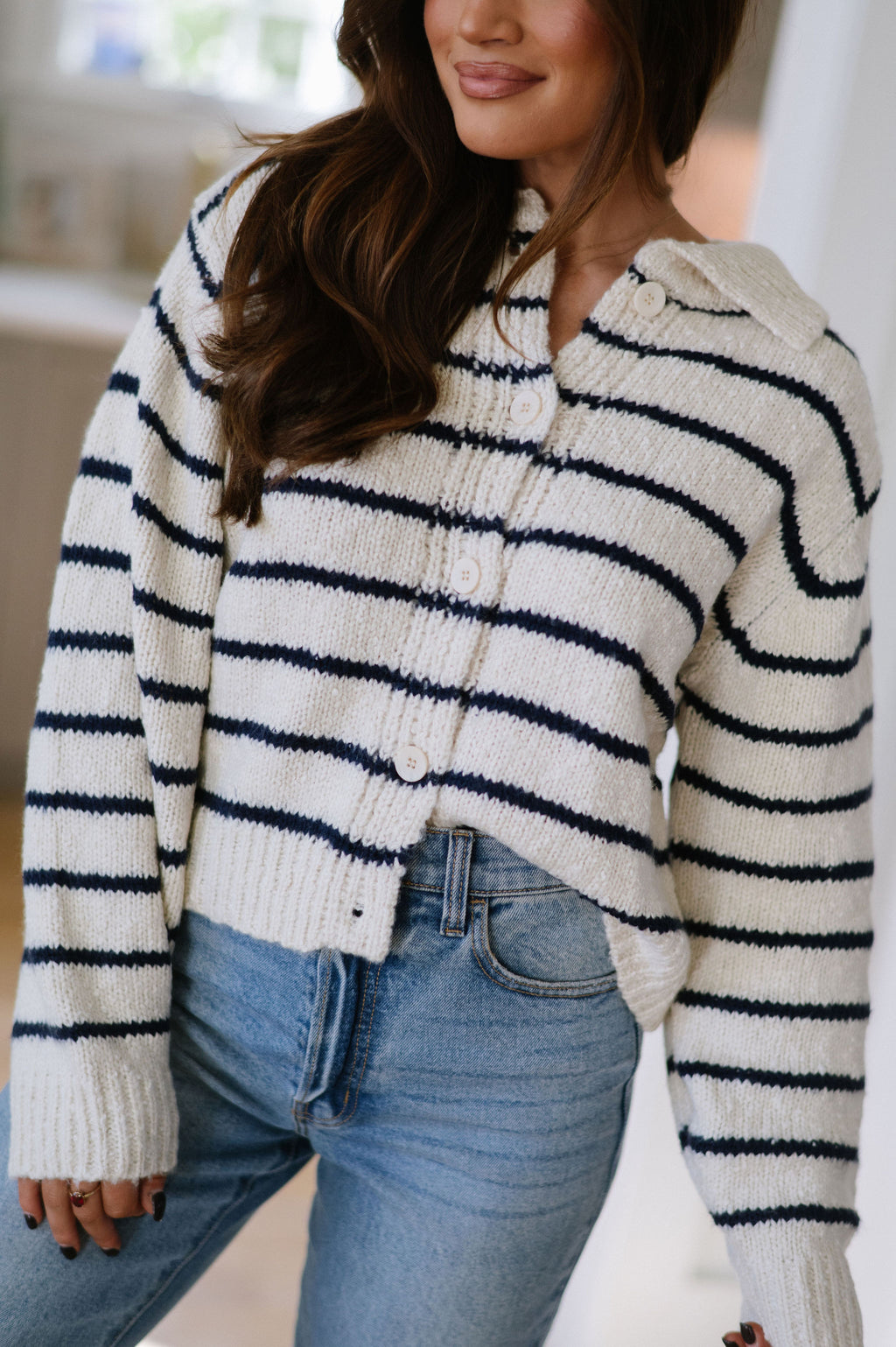 Feather Trim Denim Shorts