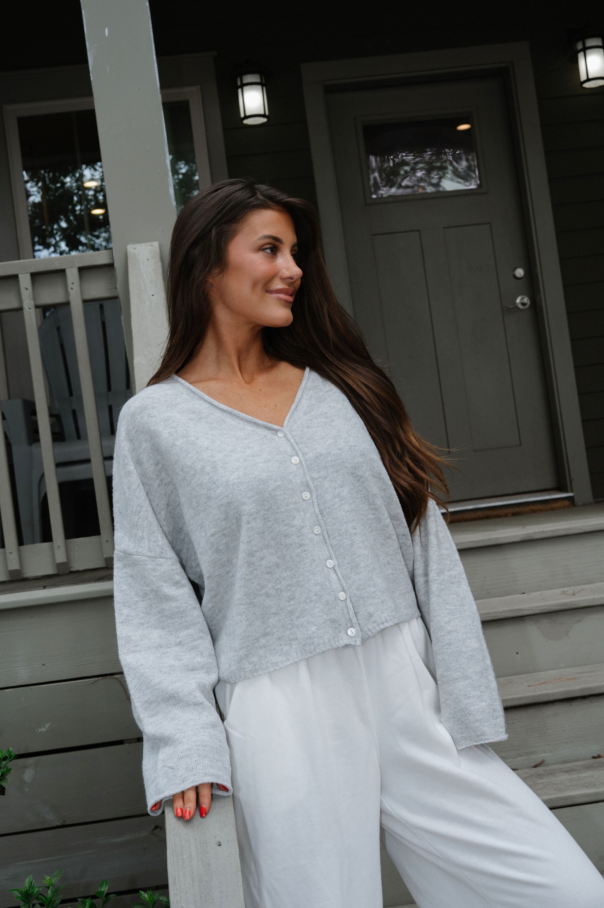 Krissy Cardigan-Heather Grey