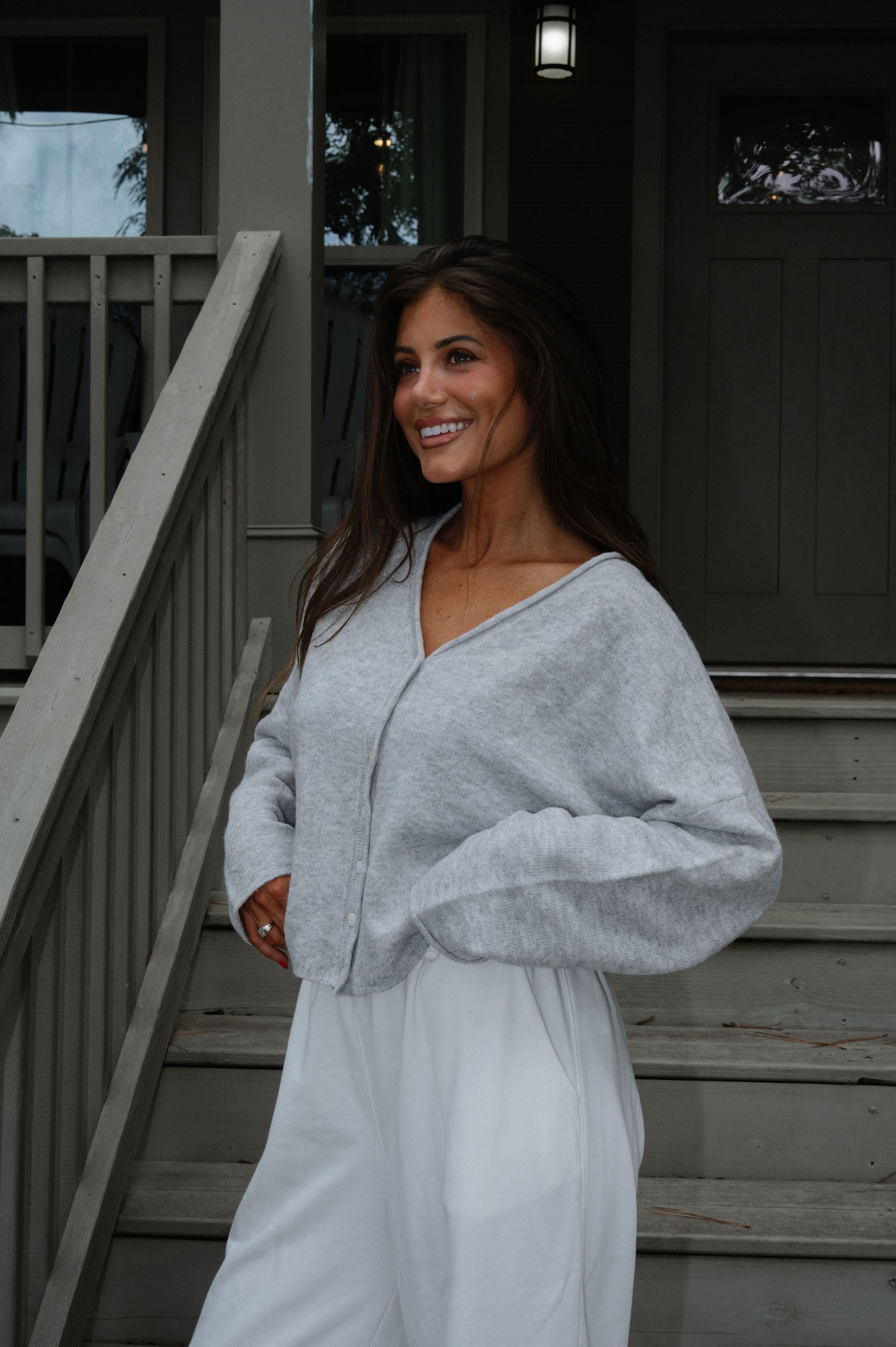Krissy Cardigan-Heather Grey