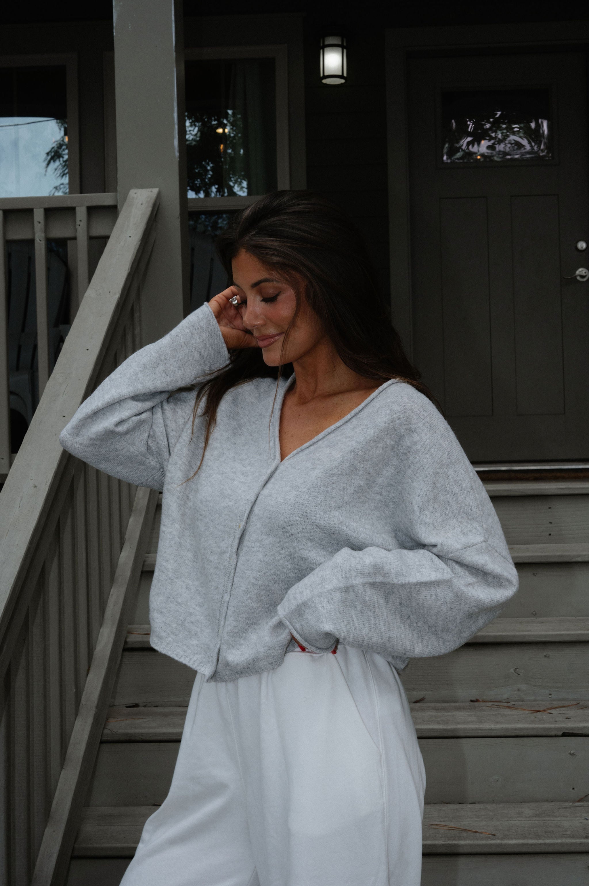 Krissy Cardigan-Heather Grey
