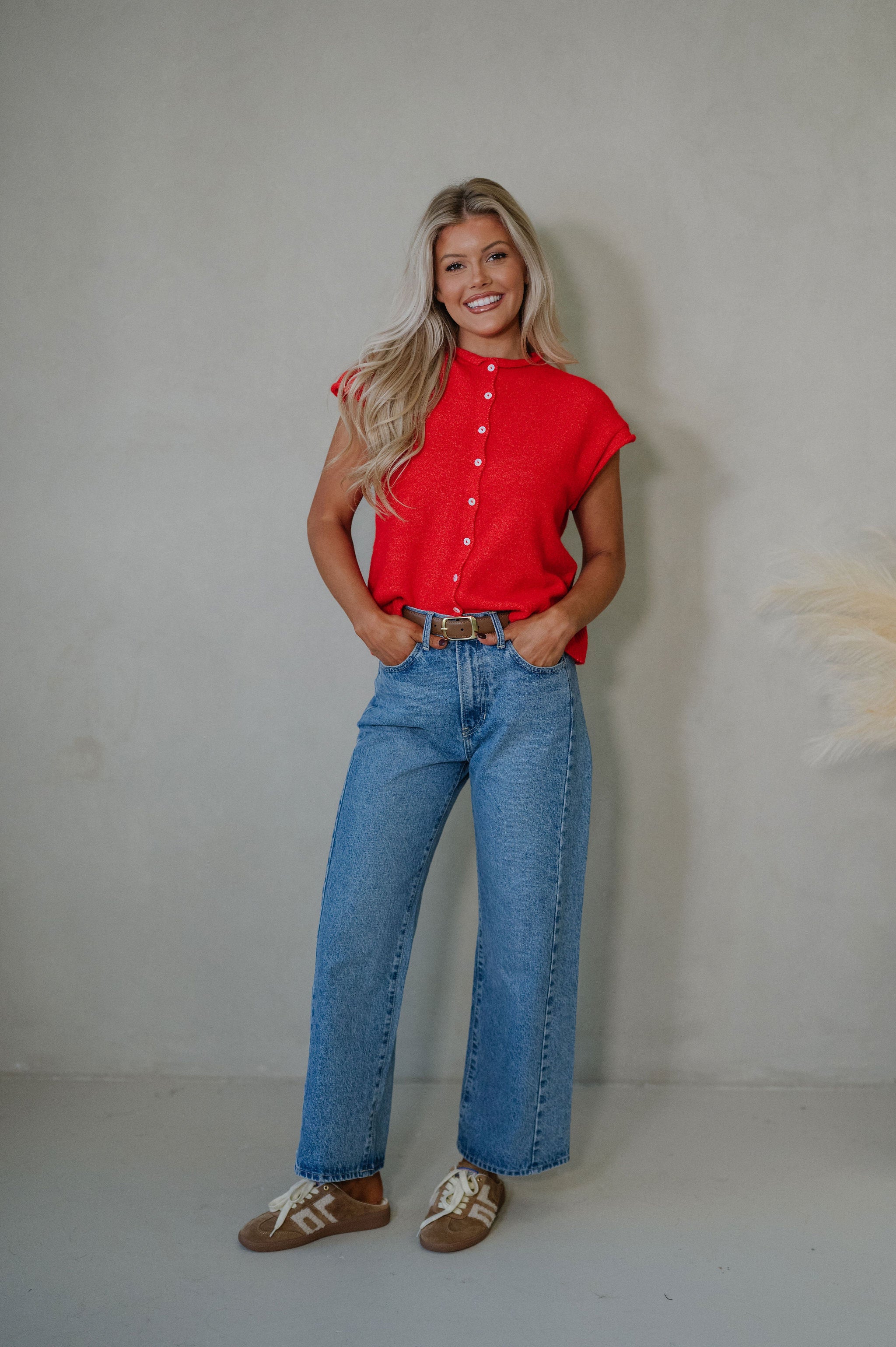 Karly Sweater-Tomato Red