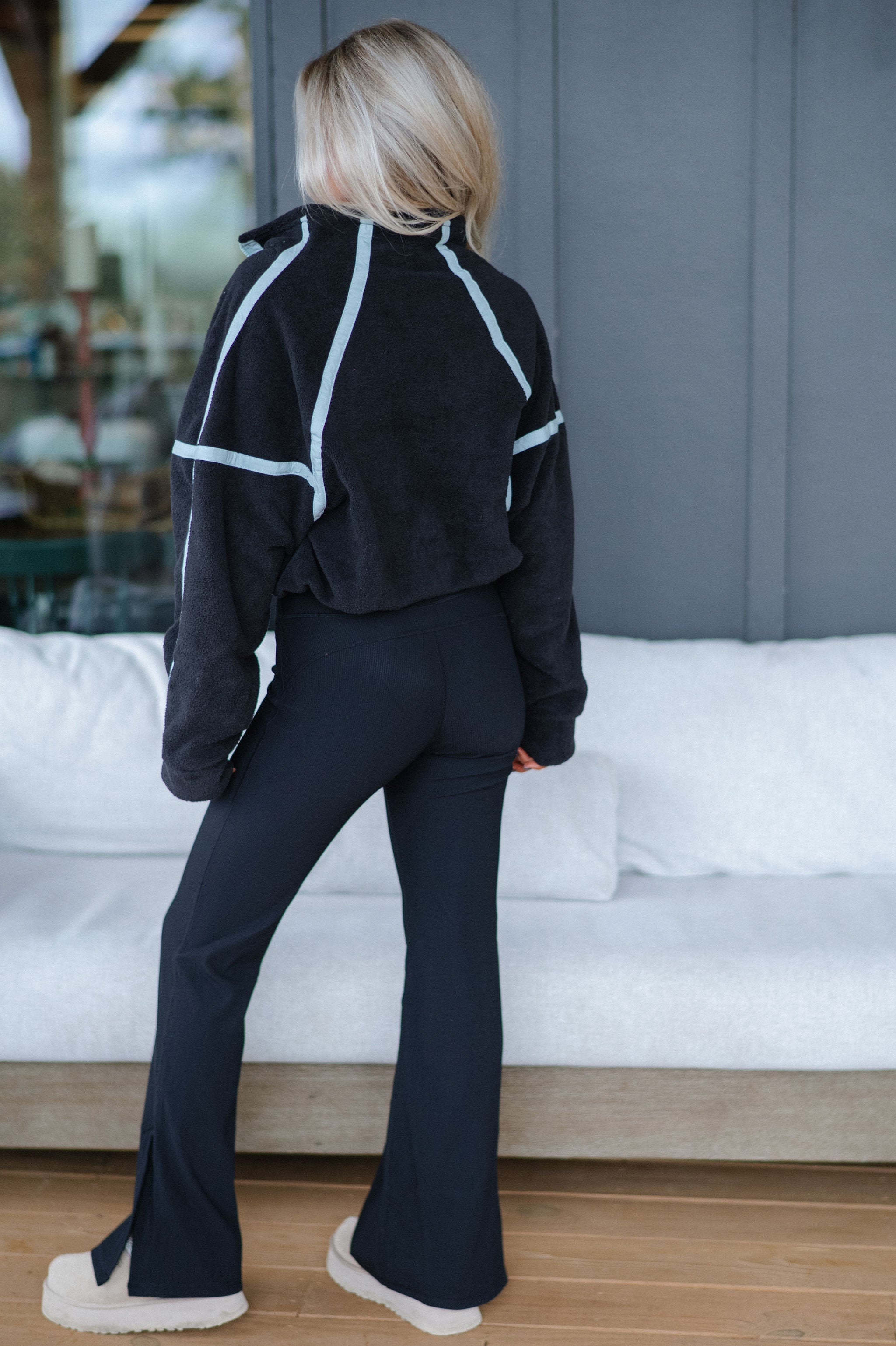 Katy Half Zip Pullover-Black