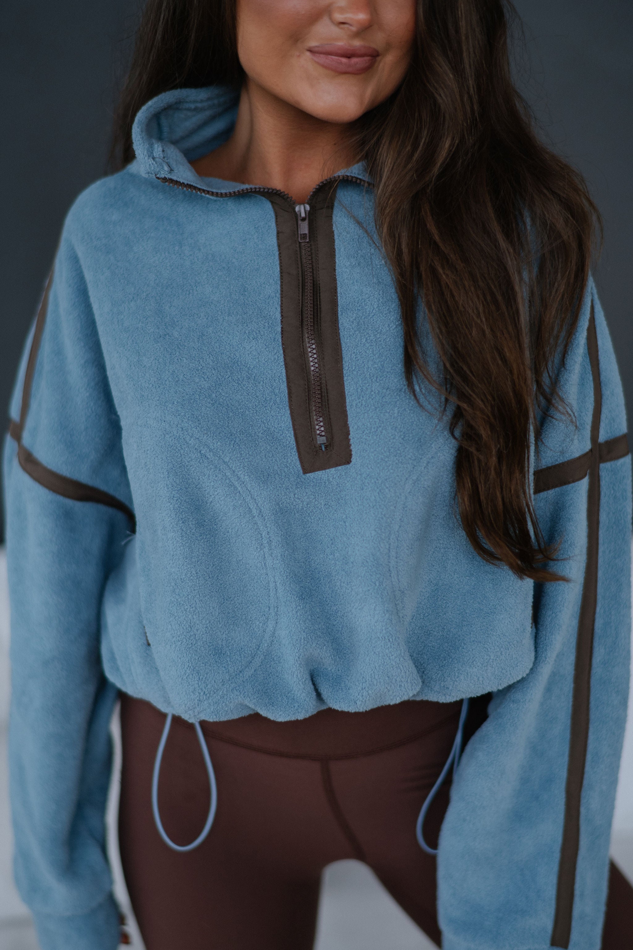 Katy Half Zip Pullover- Blue