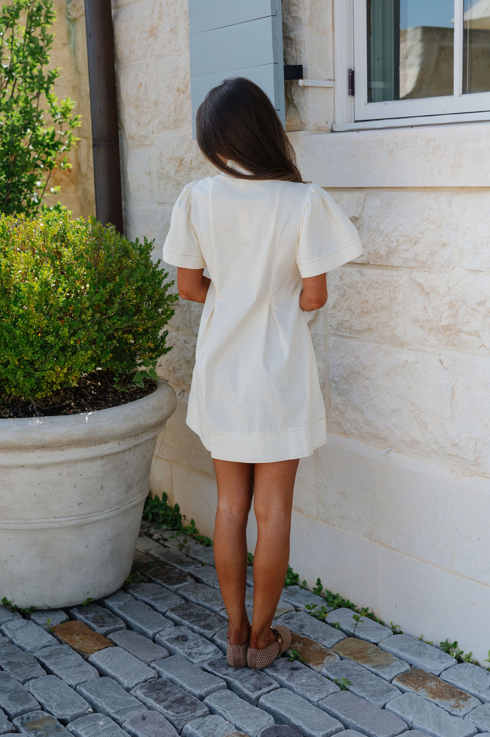 Sydney V-Neck Pleated Mini Dress-Butter Yellow