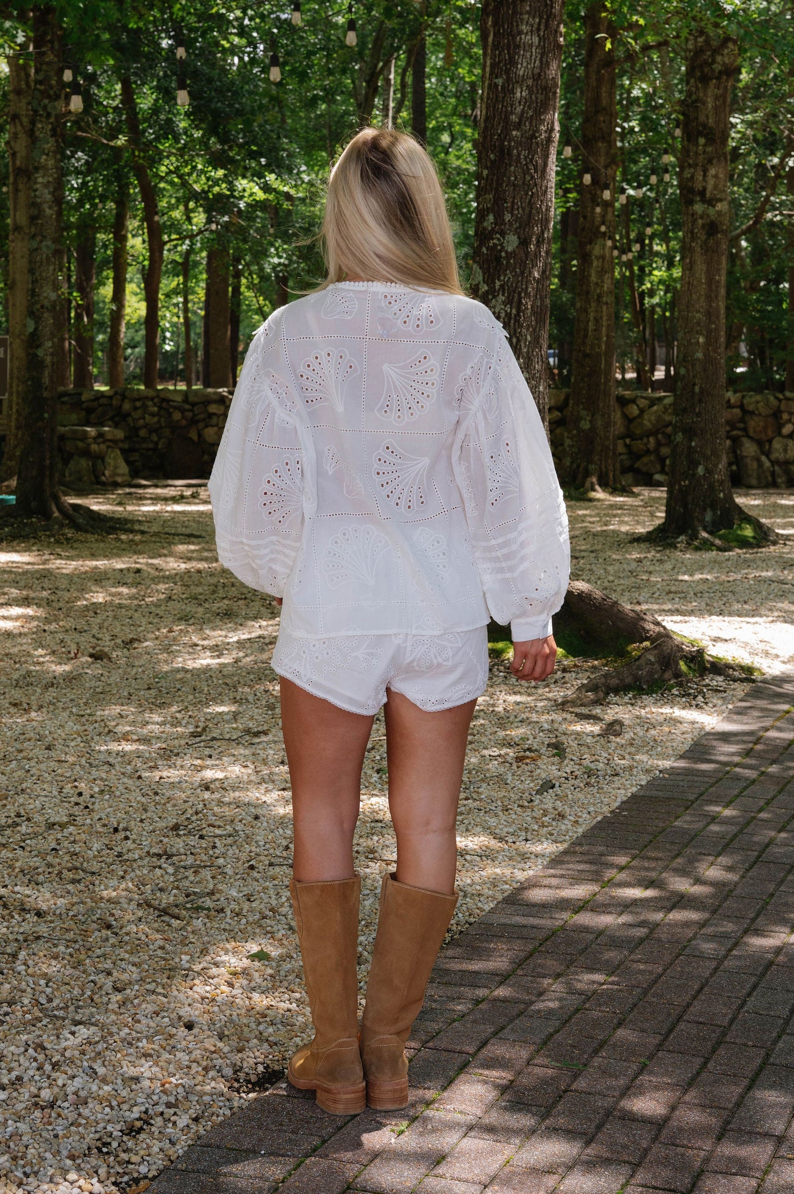 Eyelet Collar Floral Set