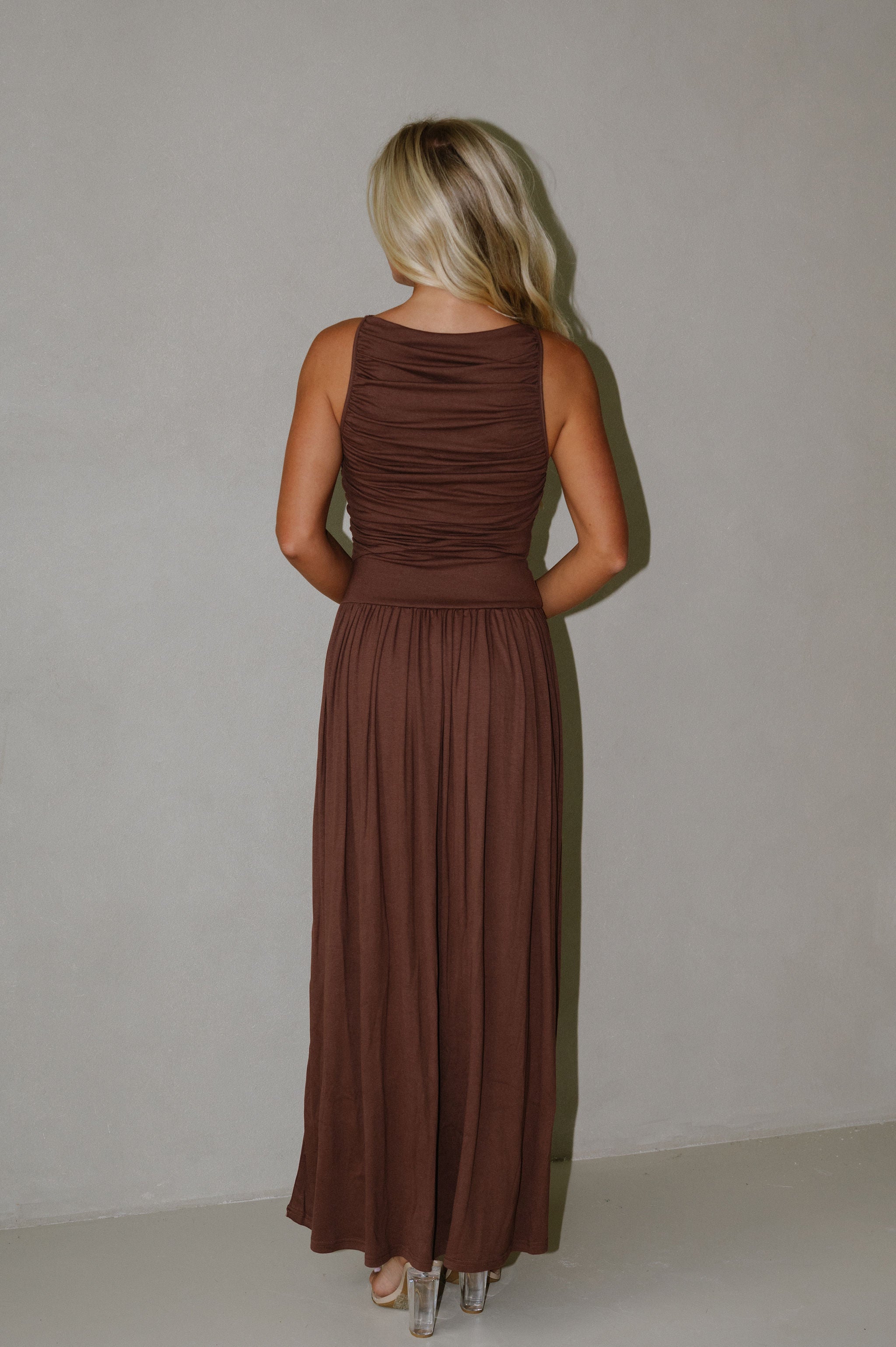Leni Maxi Dress-Brown