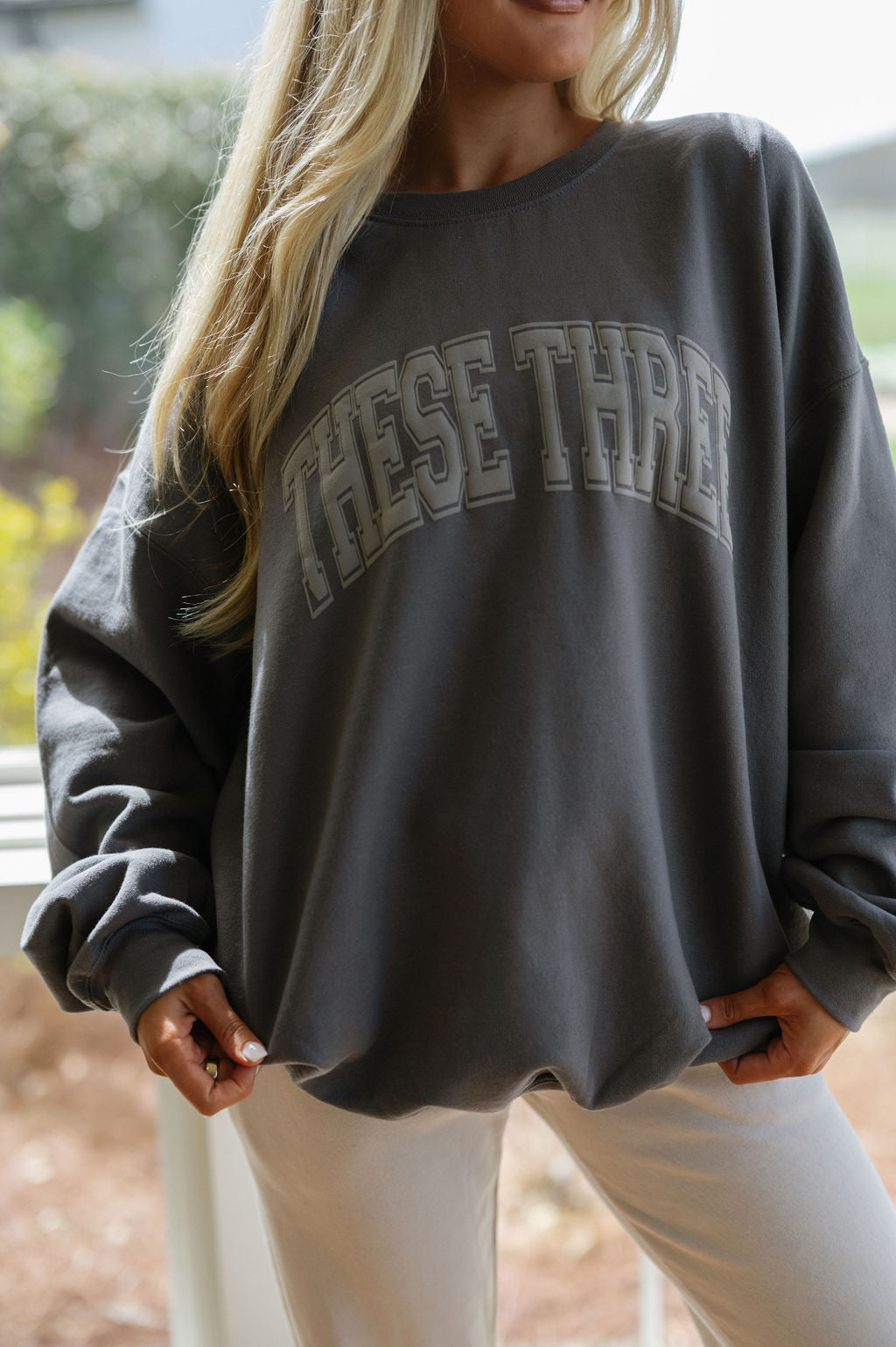 These Three Crewneck- Charcoal