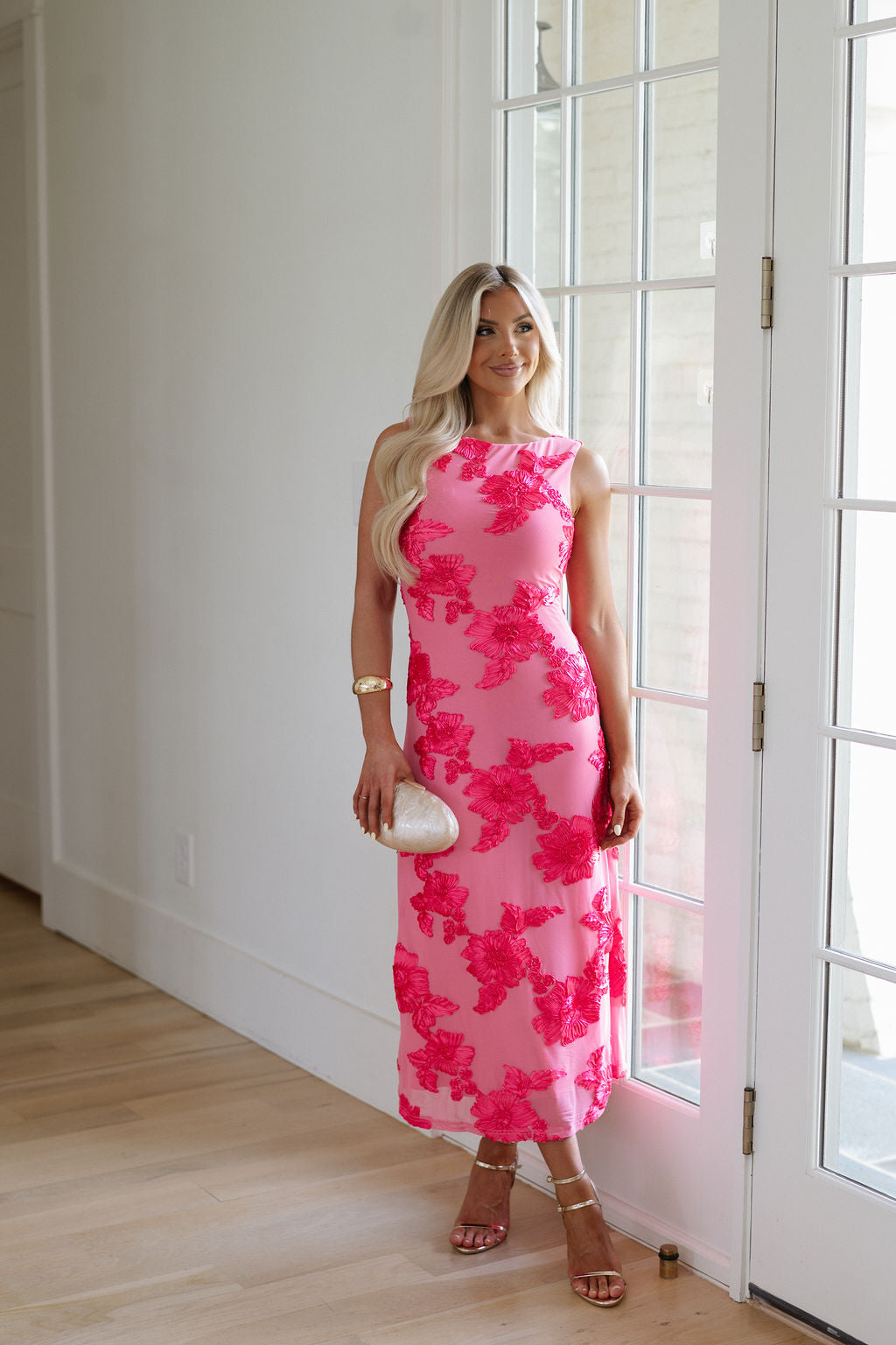 Gail Floral Dress- Fuchsia