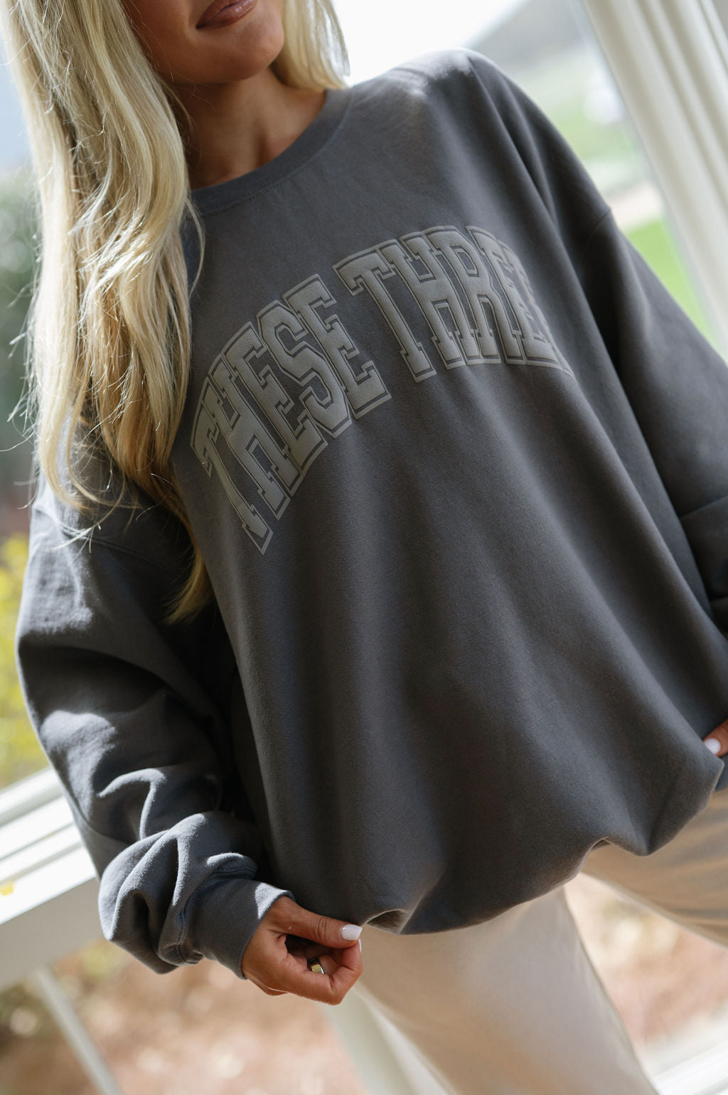 These Three Crewneck- Charcoal