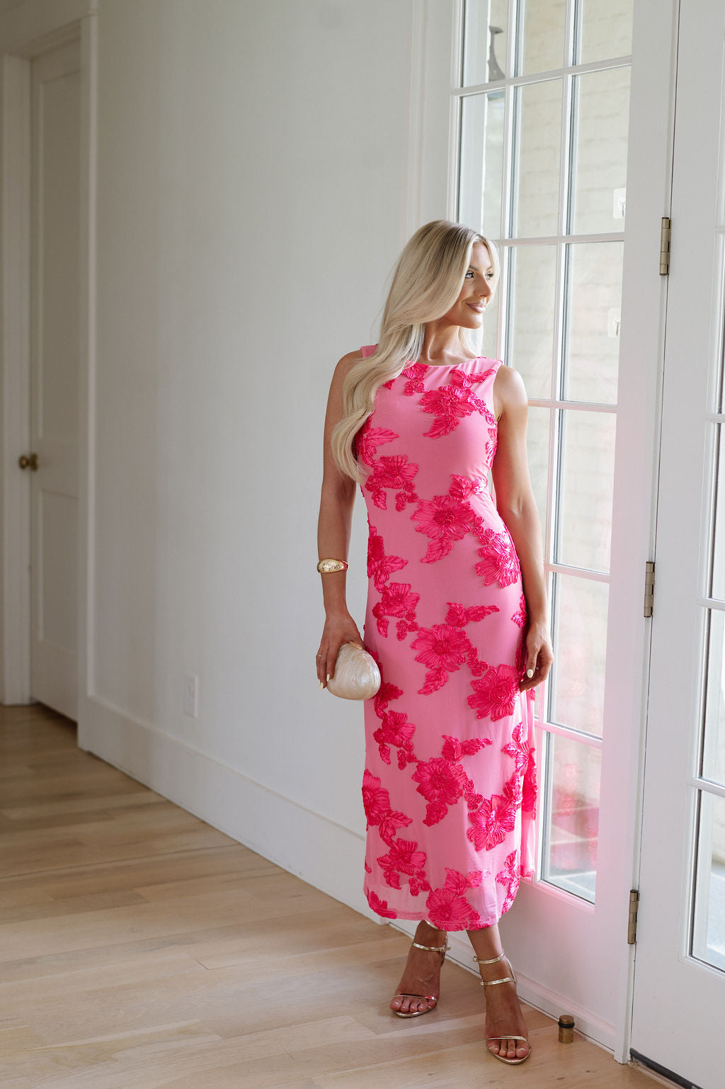Gail Floral Dress- Fuchsia