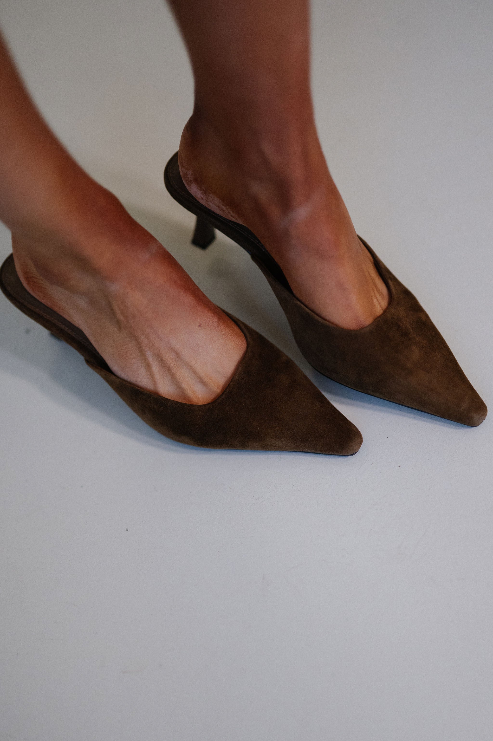 Lizbeth Heels-Brown Suede