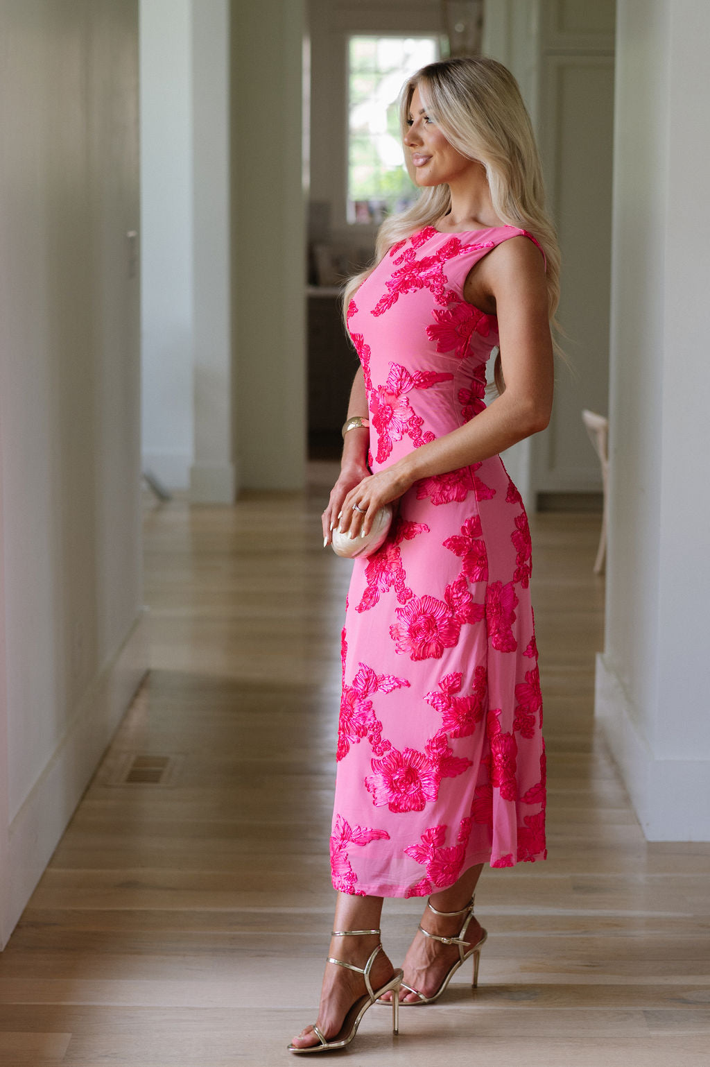 Gail Floral Dress- Fuchsia