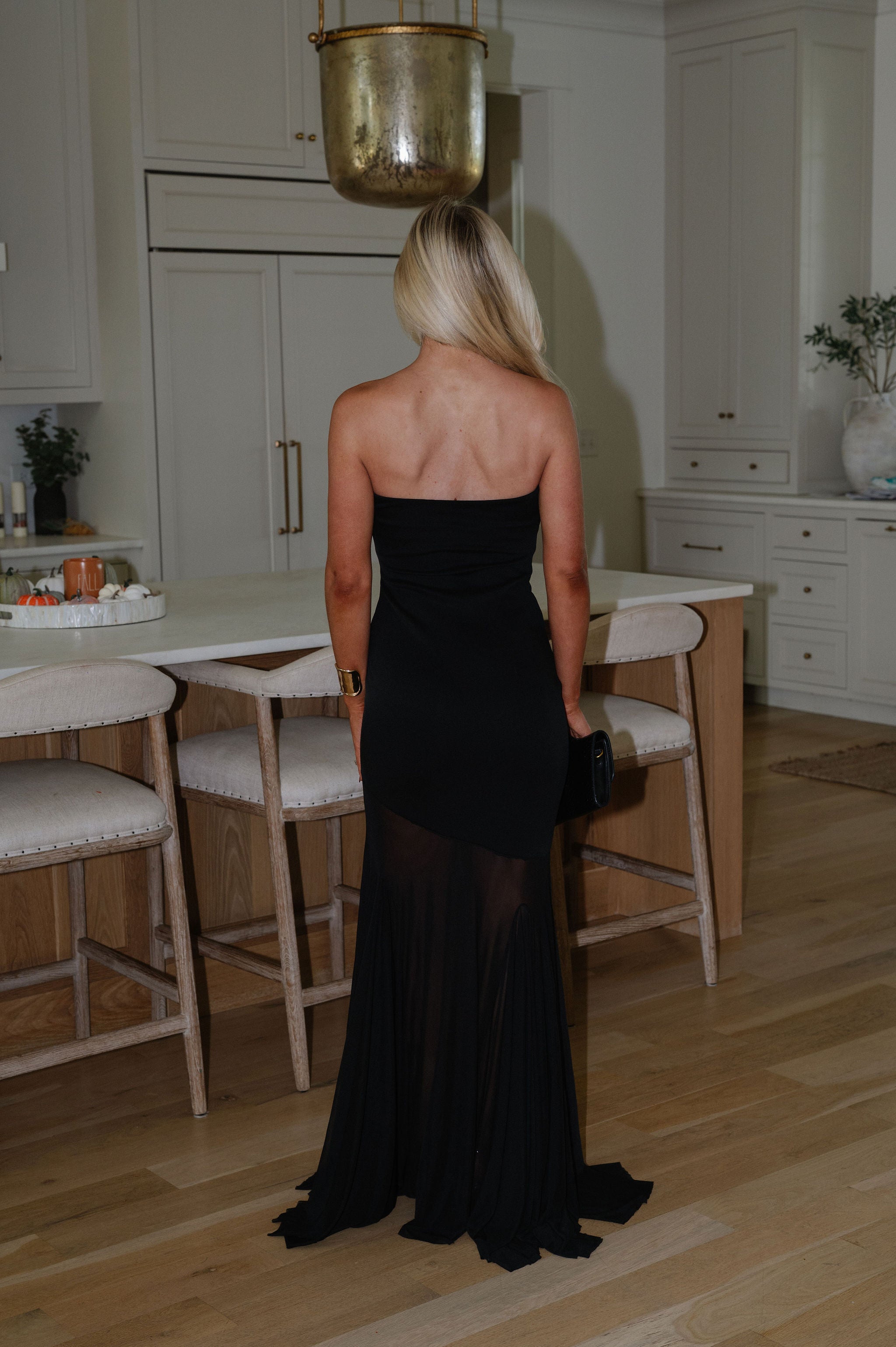 Trudy Strapless Maxi Dress-Black