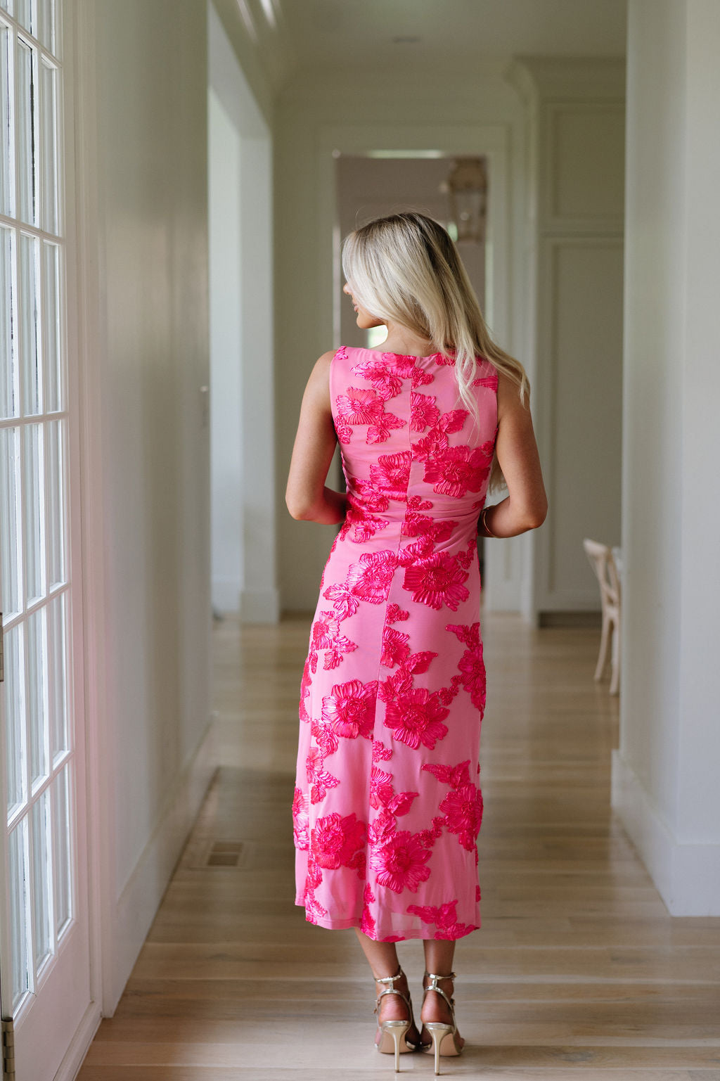 Gail Floral Dress- Fuchsia