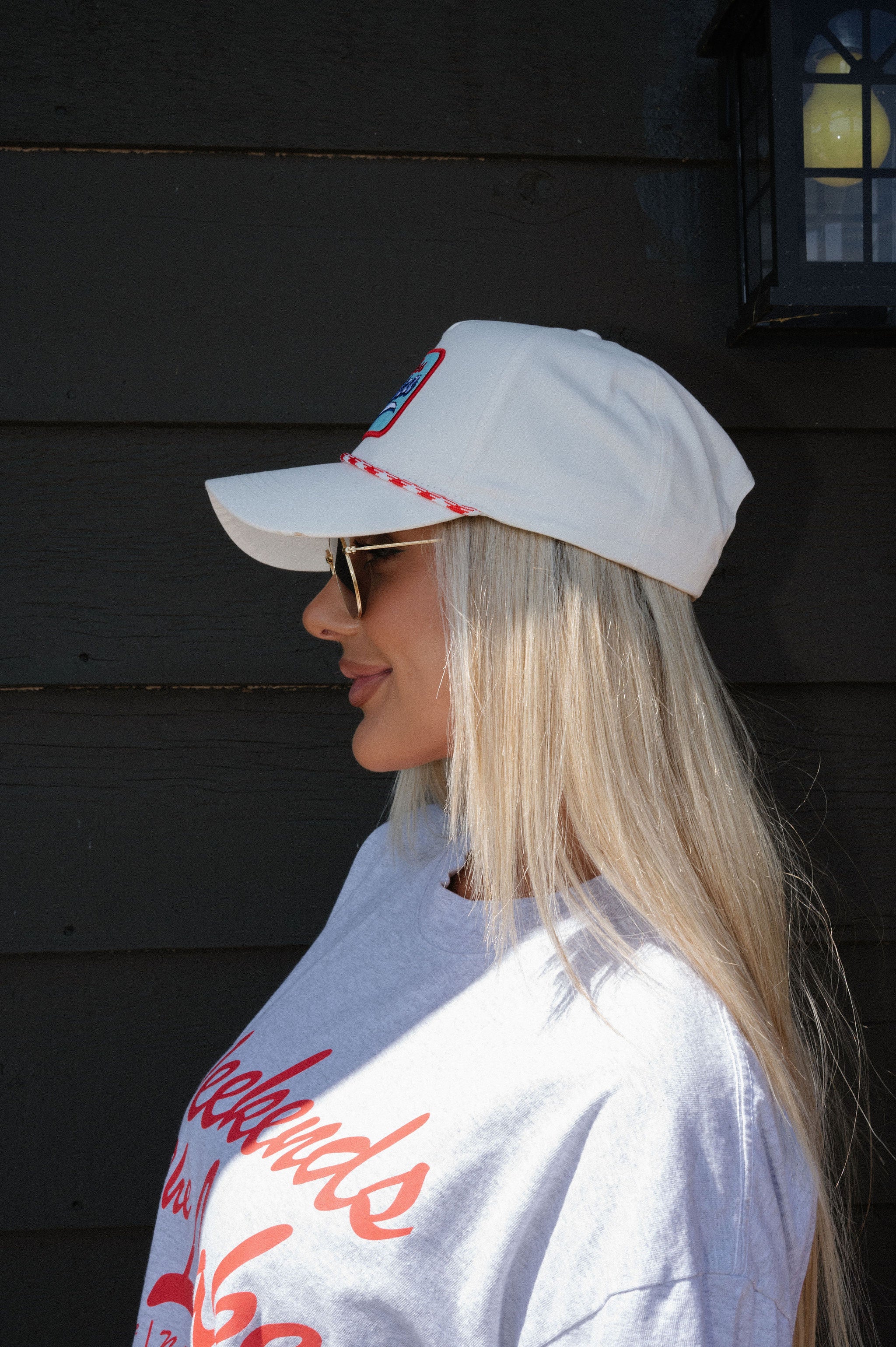 "God Bless America" Trucker Hat-Red/White