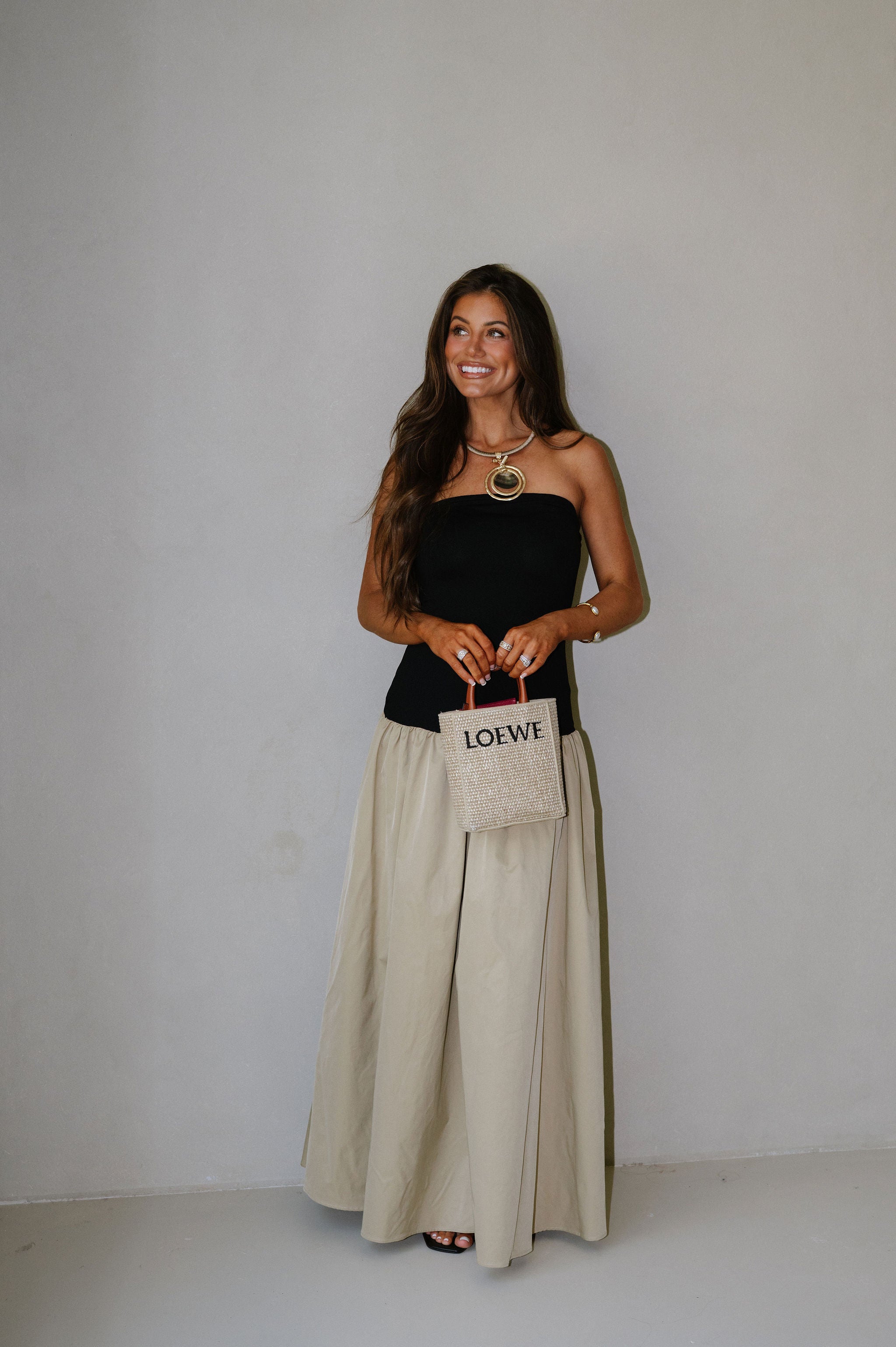 Cameron Tube Midi Dress-Black/Beige