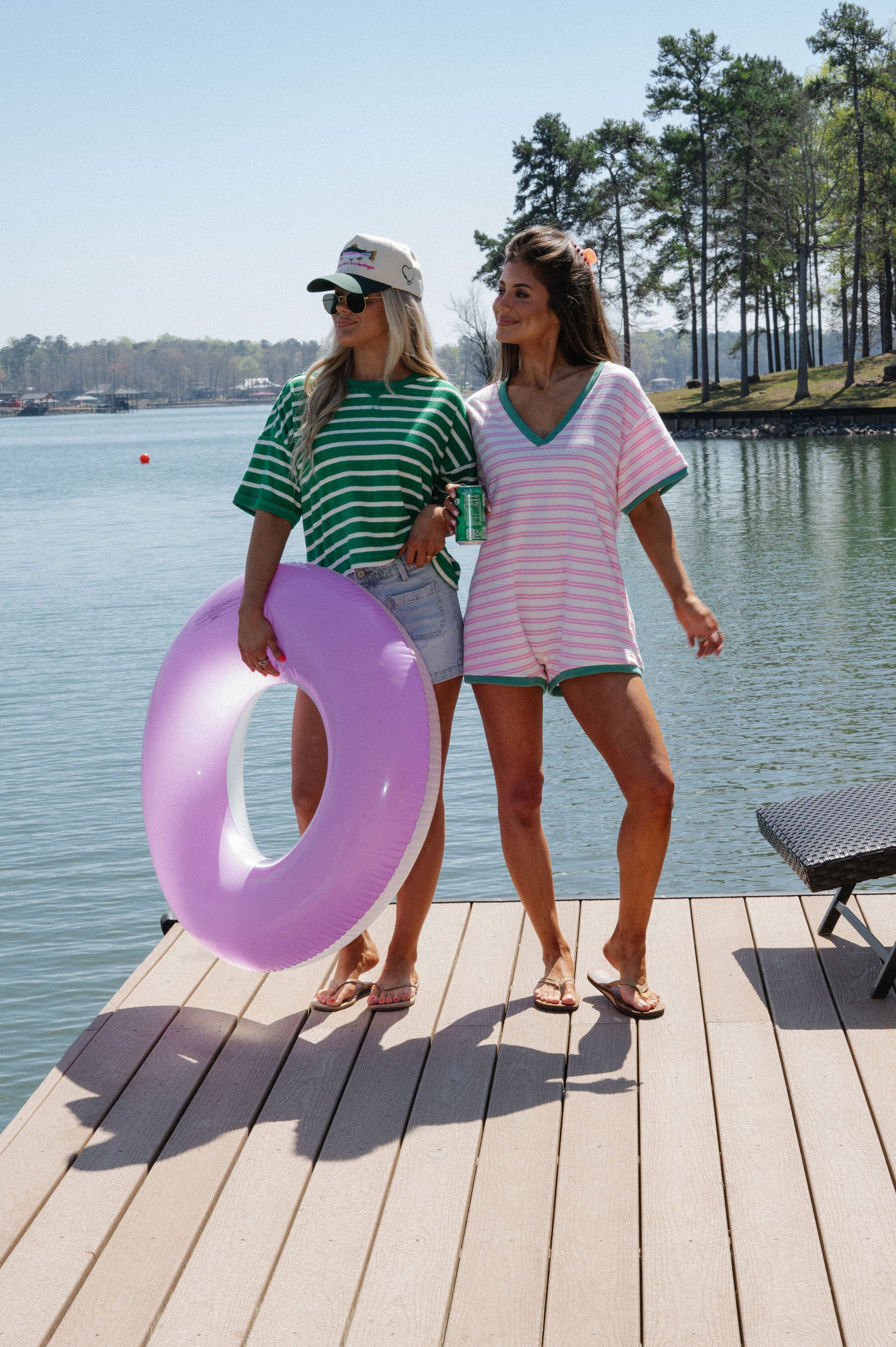 Kenny Oversized Romper-Pink/Green