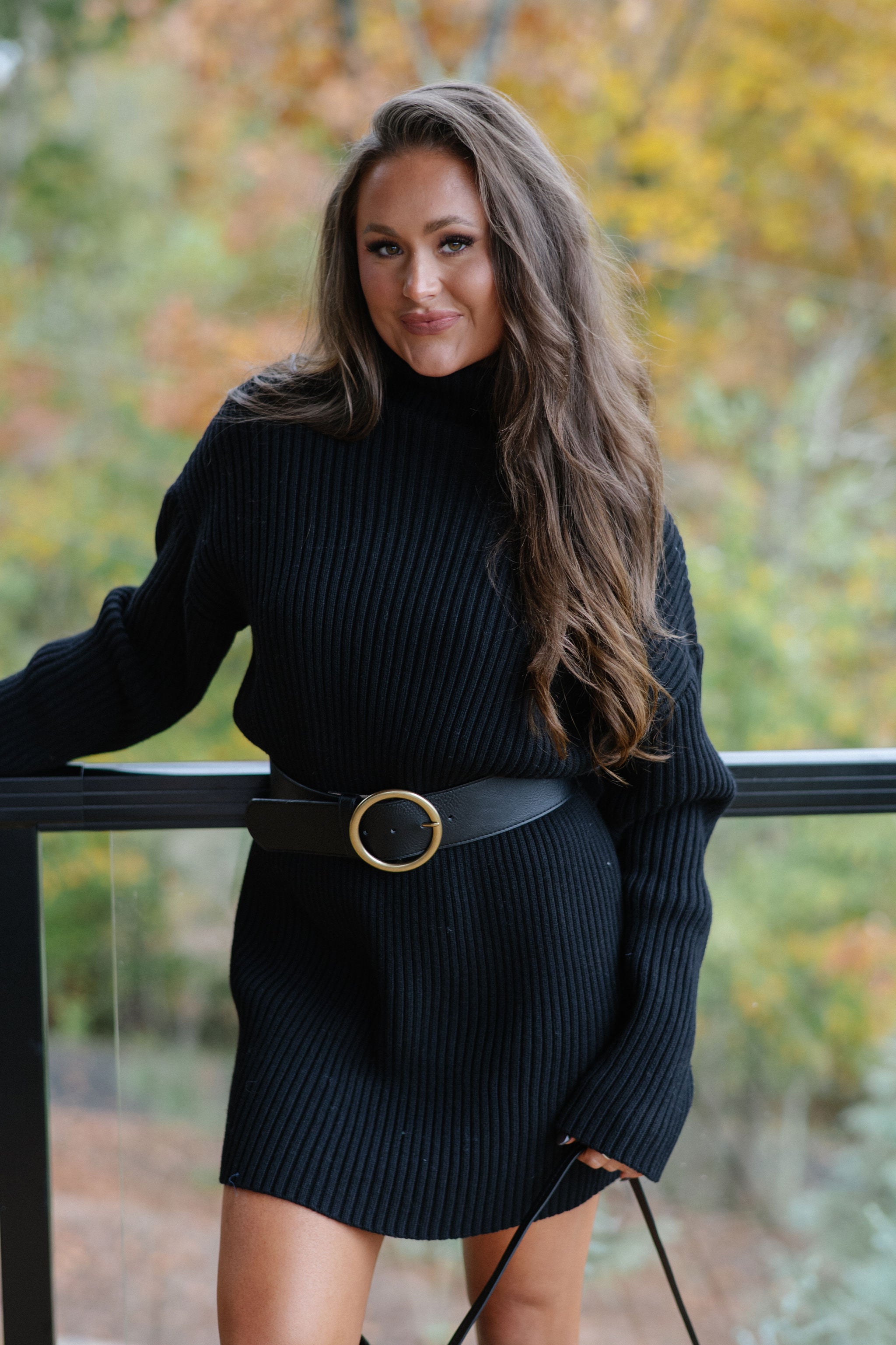 Betsy Sweater Dress-Black