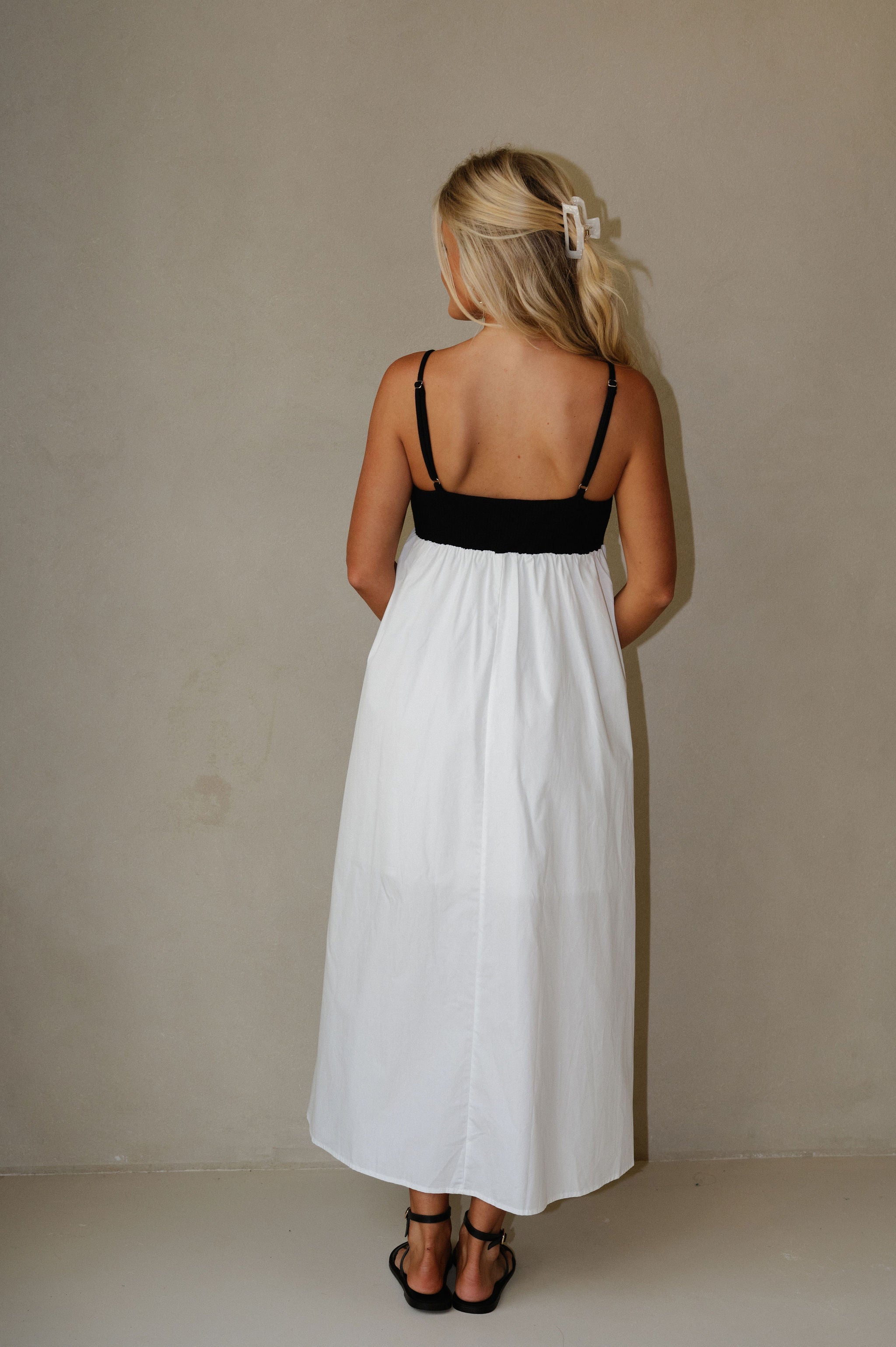 Caroline Maxi Dress-White/Black