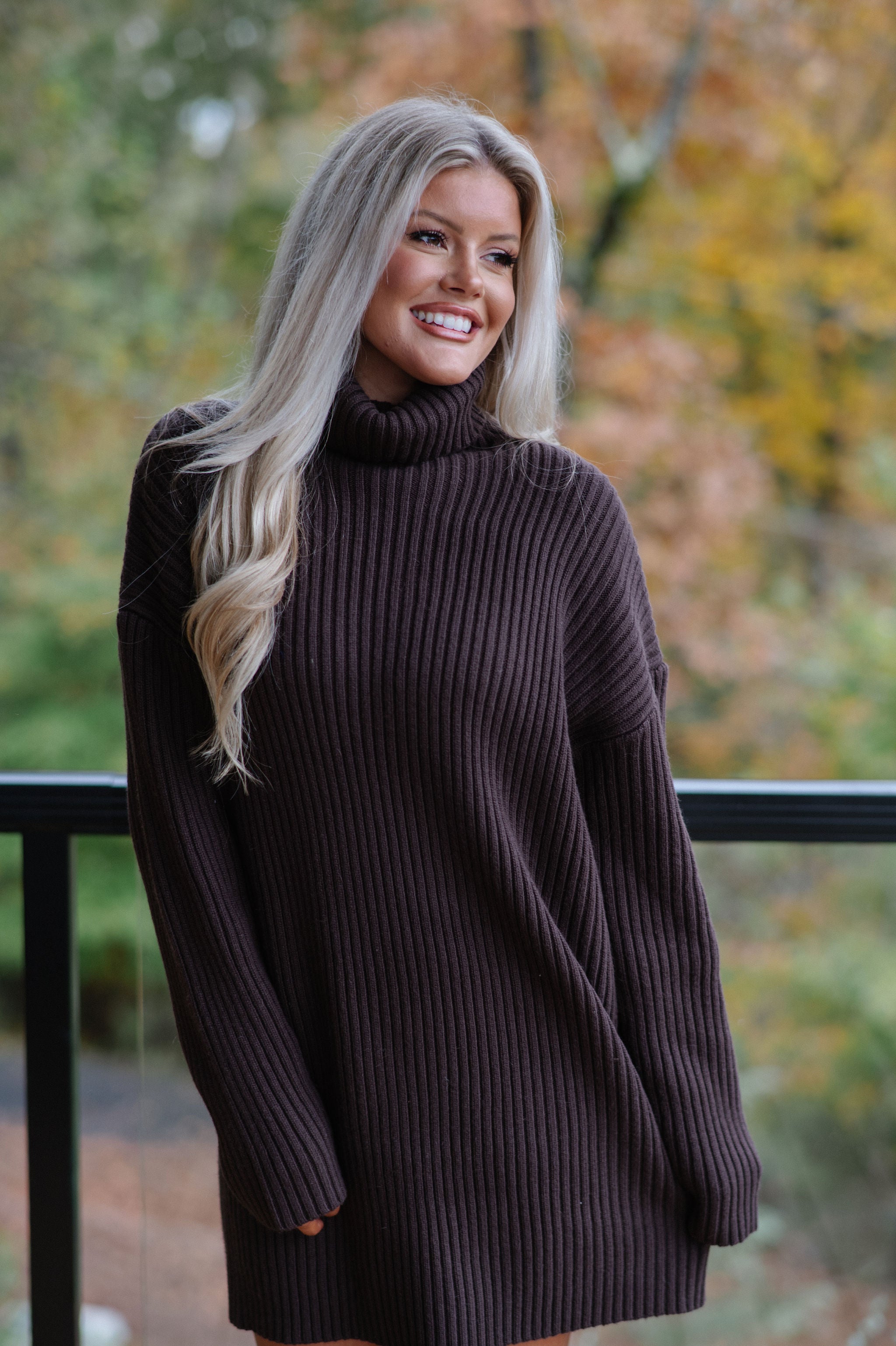 Betsy Sweater Dress-Coffee