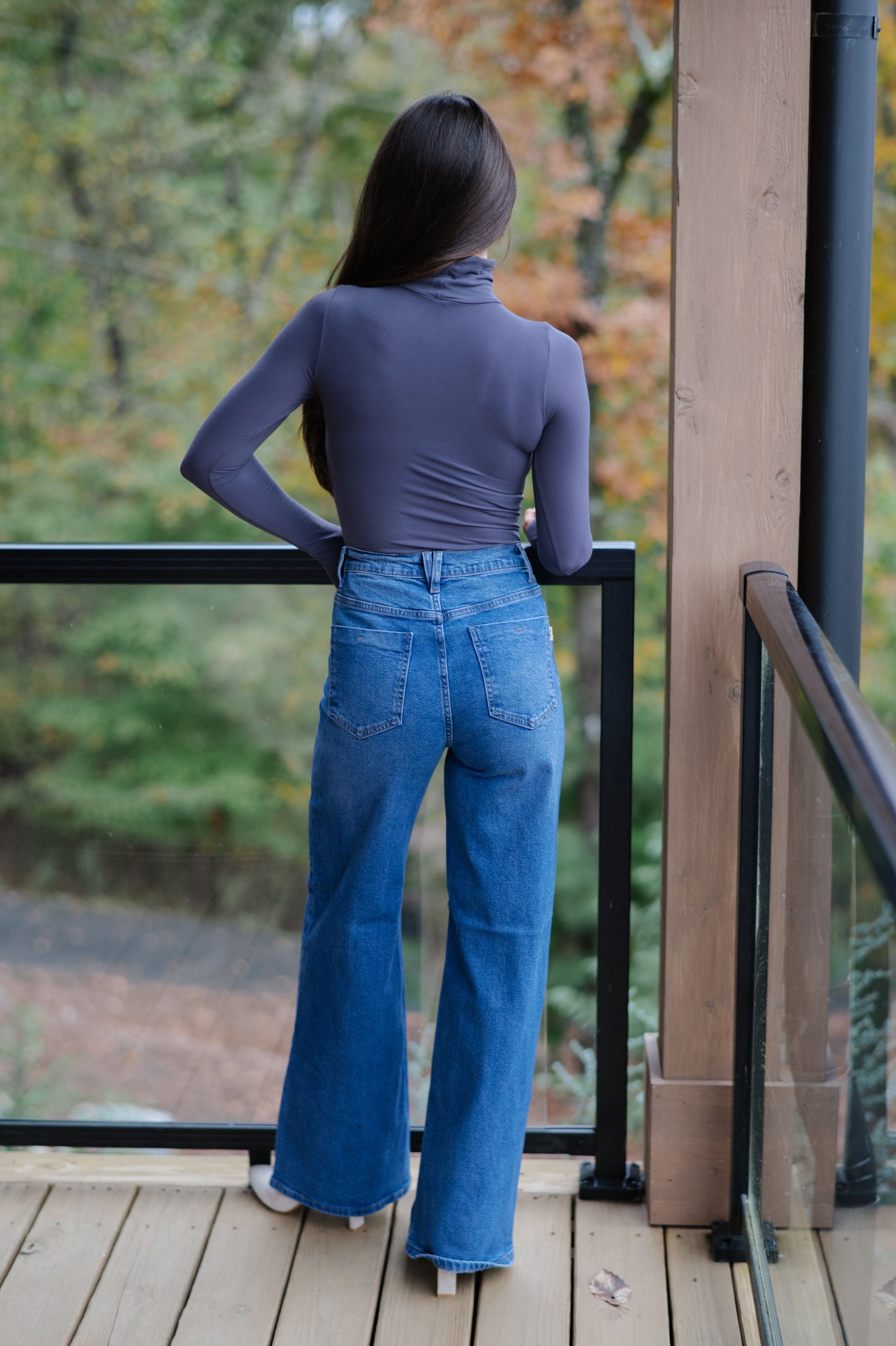 Kate Wide Leg Jeans- Medium Stone