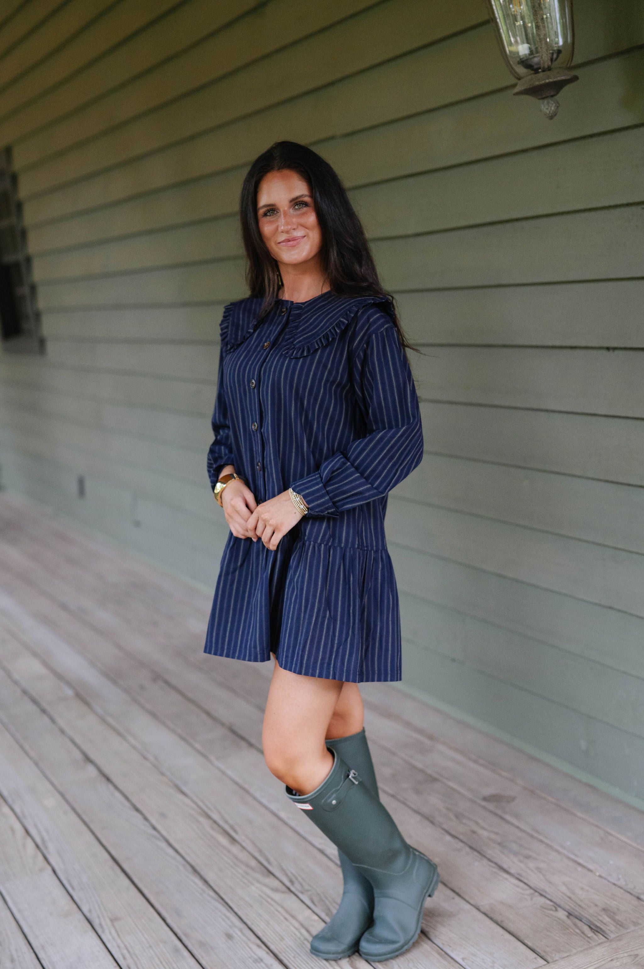 Andie Button Down Dress-Navy