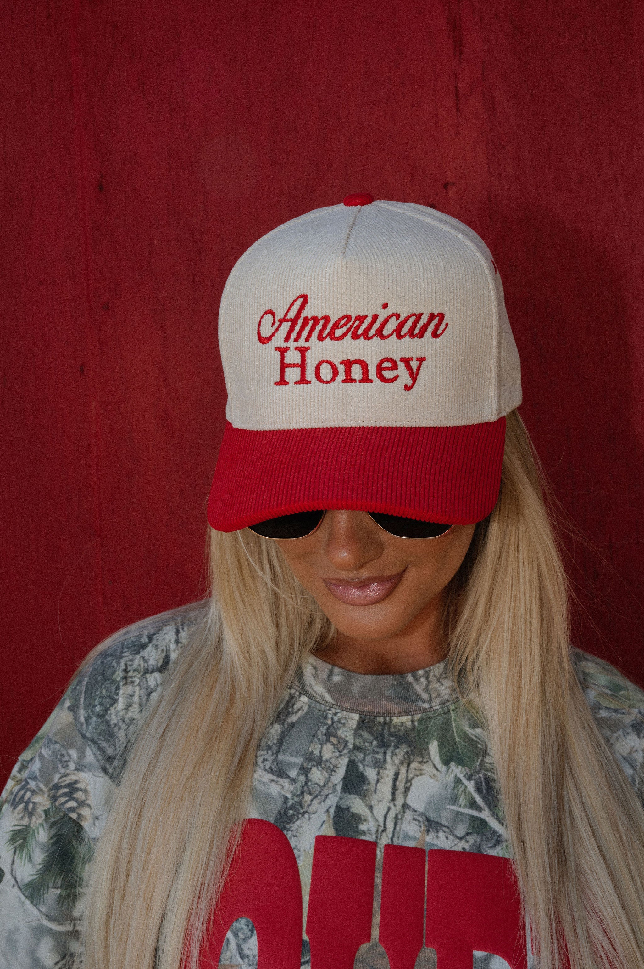 "American Honey" Baseball Hat-Red