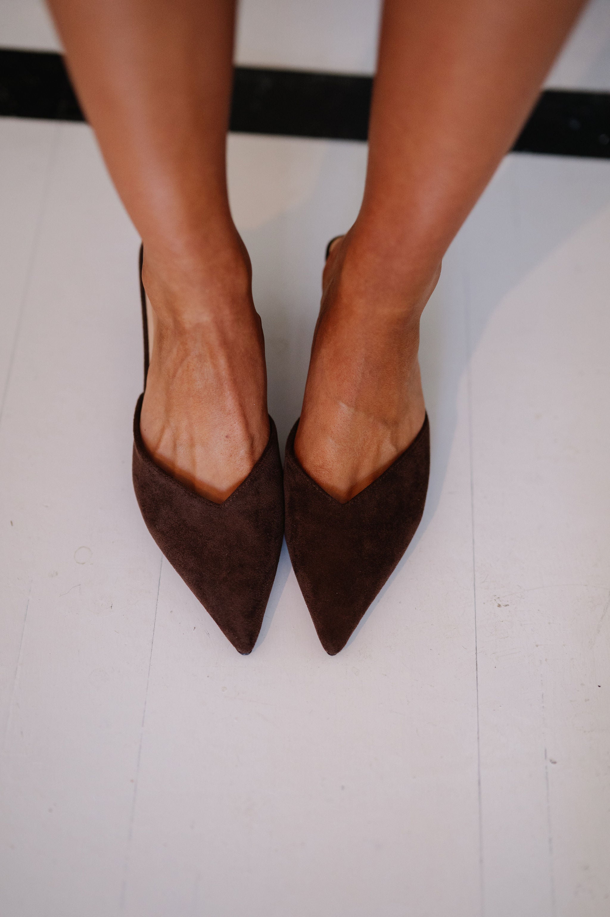 Morley Suede Heels-Brown