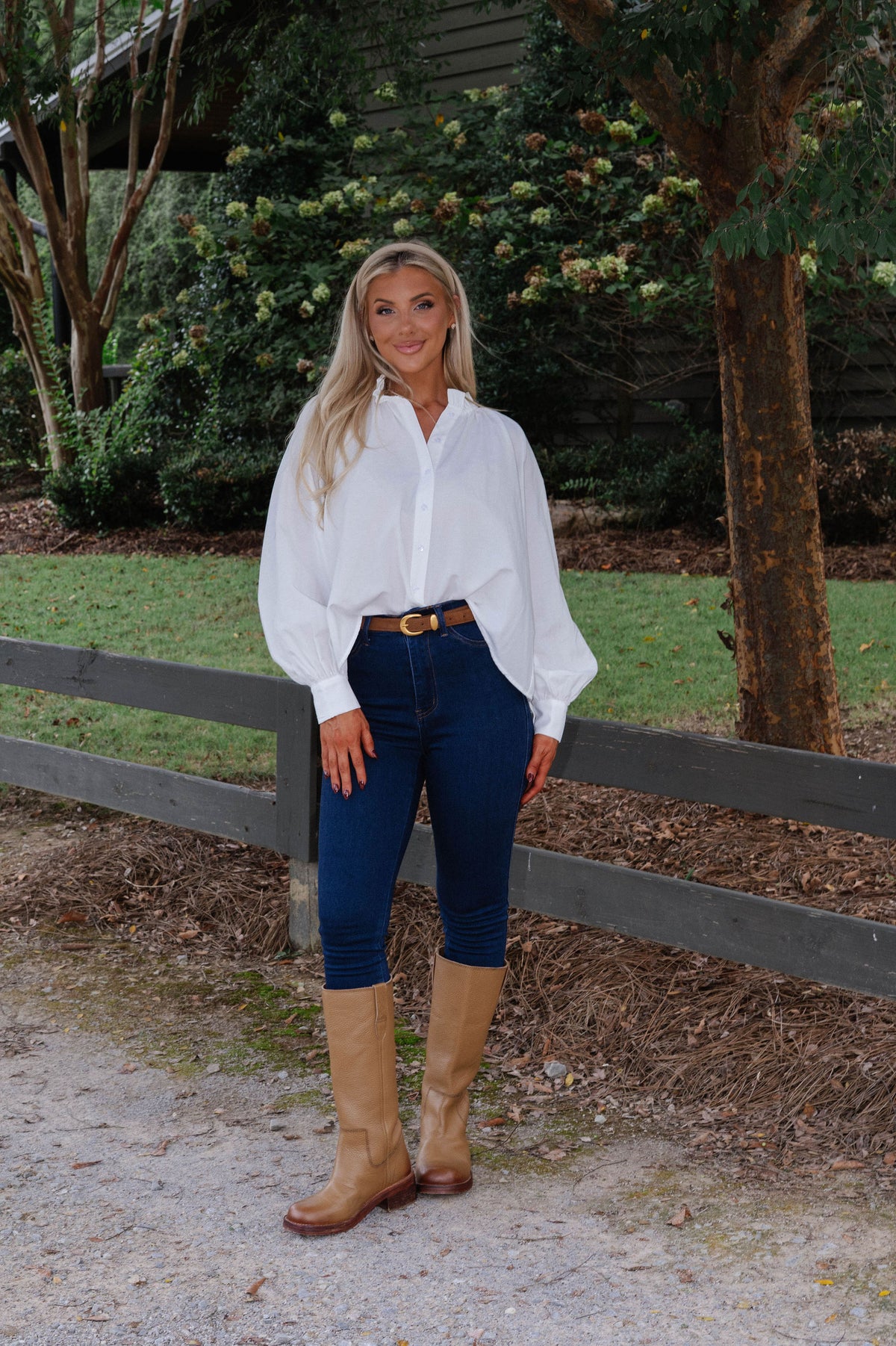 Luna Ruffle Neck Blouse-Off White