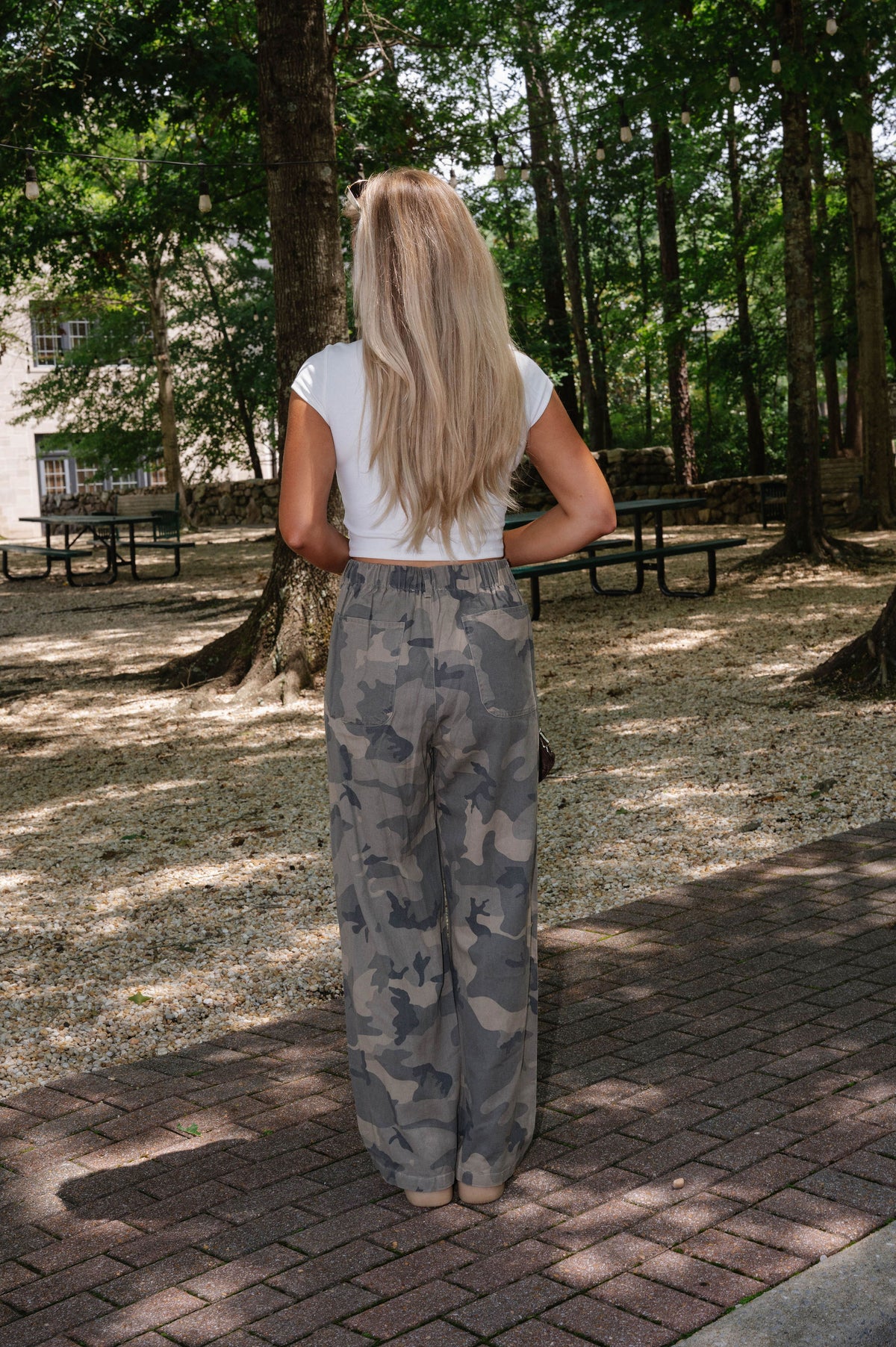 Roman Front Tie Pants-Camo